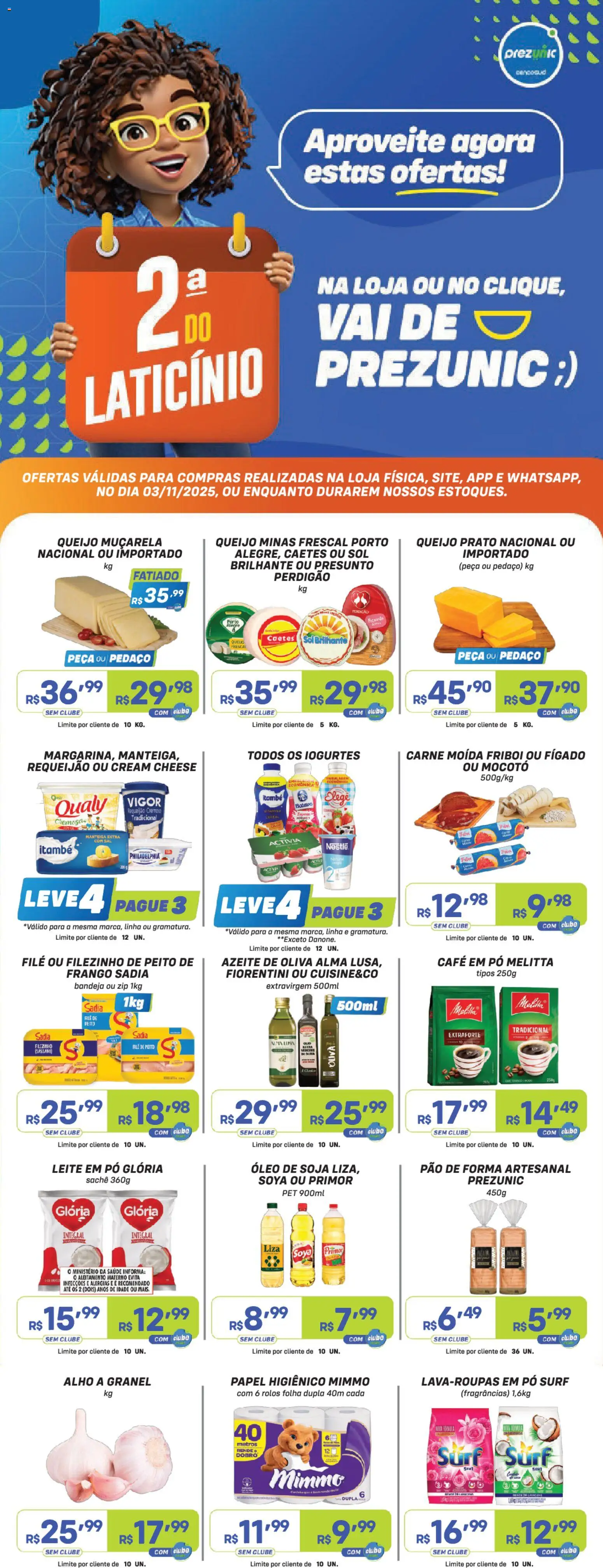 Prezunic Folheto - válido de 03.11.2025 | Página: 1 | Produtos: Carne, Bandeja, Sal, Papel higiênico