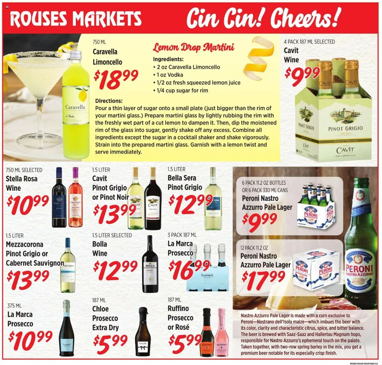 Rouses Italian Ad - valid from 01.10.2025 | Page: 6 | Products: Corn, Vodka, Sugar, Lemon