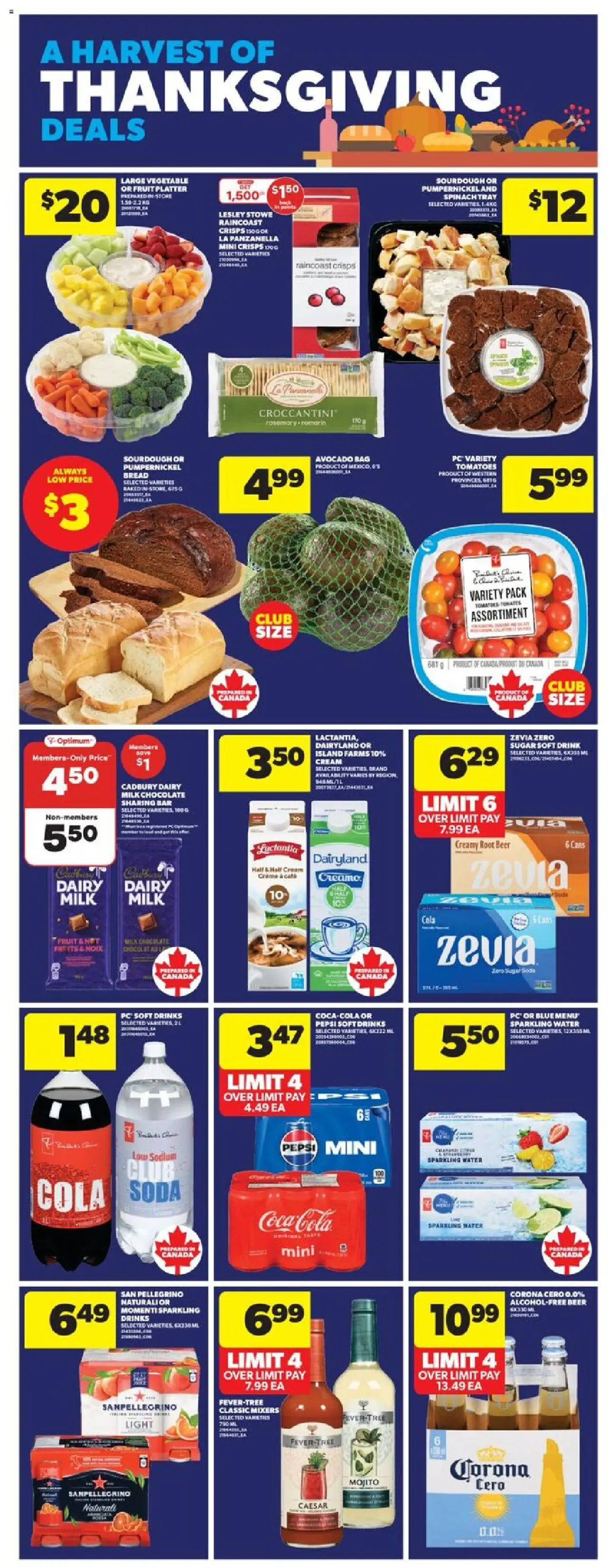 Real Canadian Superstore flyer valid from 25.09.2025 | Page: 10 | Products: Cream, Milk, Bread, Tomatoes