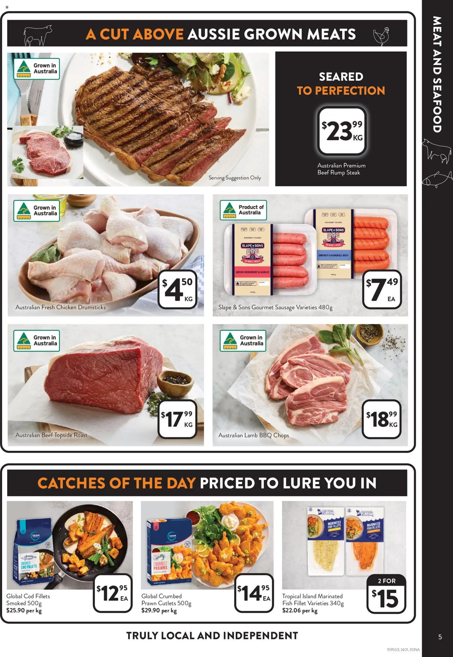 Foodworks catalogue - valid from 13.01.2026 | Page: 5 | Products: Prawns, Steak, Seafood, Garlic