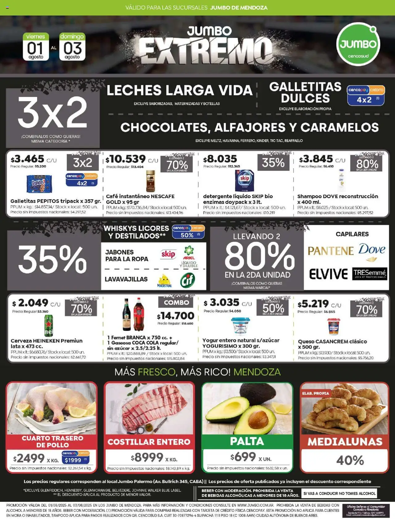 Jumbo ofertas - Mendoza │ válido desde el 31.07.2025 | Página: 1 | Productos: Azucar, Ropa, Café, Cerveza
