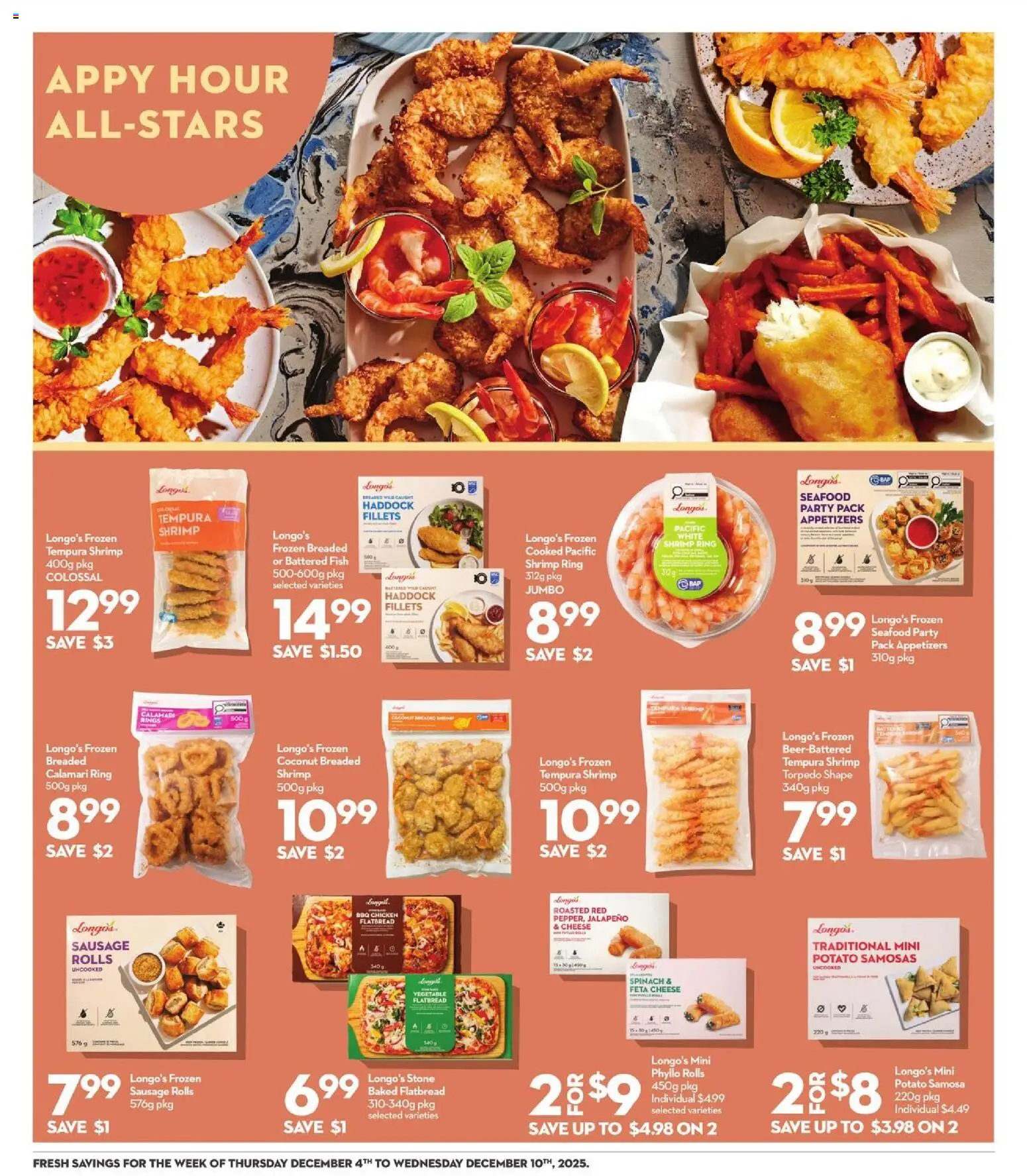 Longo's flyer valid from 04.12.2025 | Page: 8 | Products: Fish, Cheese, Chicken