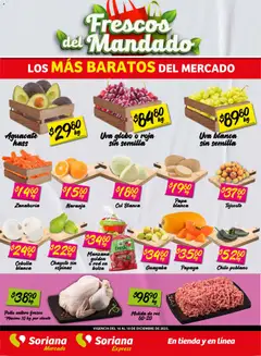 Vista previa de Soriana - Frescos del Mandado Mercado: Coah, Chih y Dur, nuevo folleto de la tienda, válido en México a partir del 16.12.2025