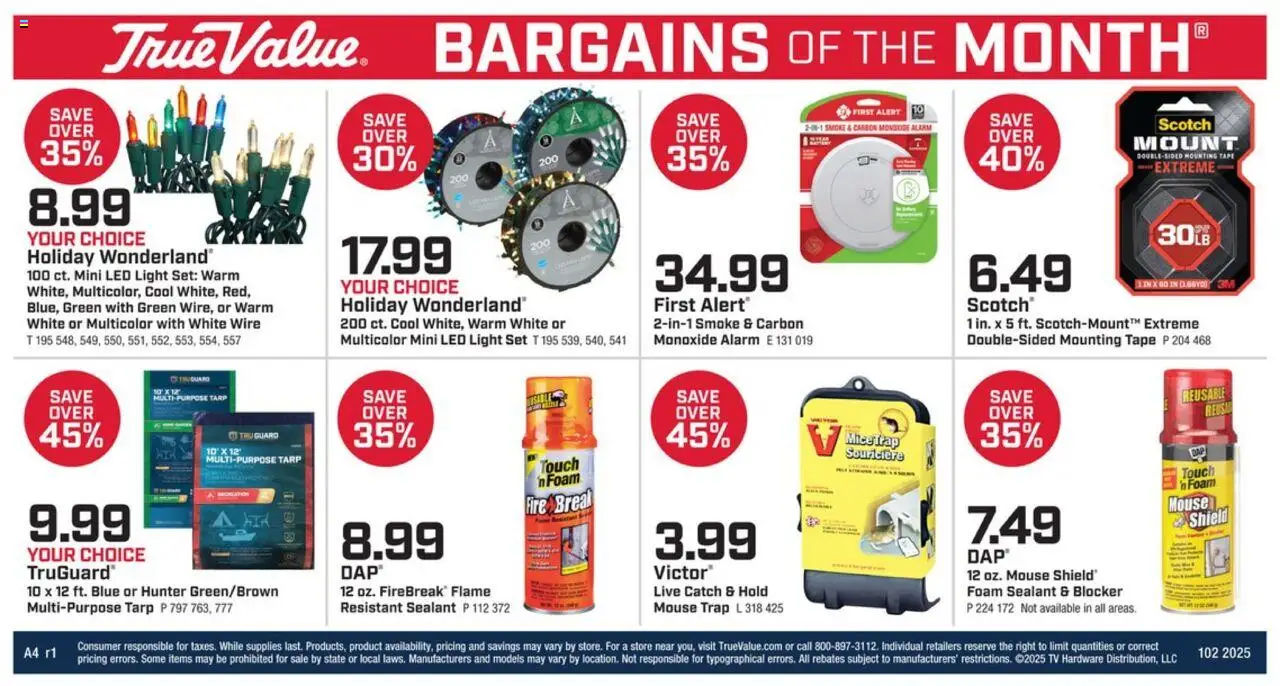 True Value Ad - valid from 10.10.2025 | Page: 4 | Products: Sealant, Wire, Tv, Mouse