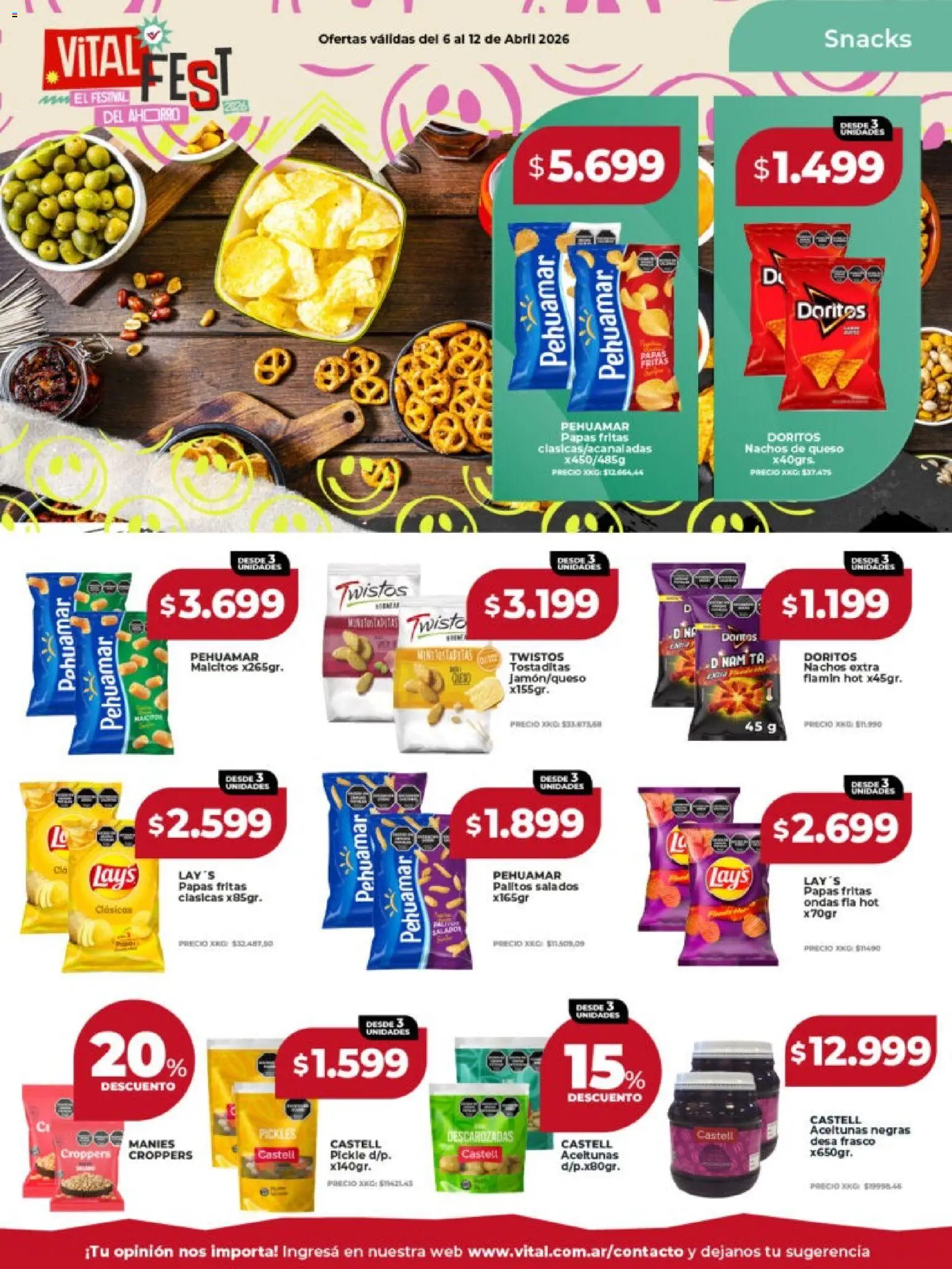 Vital - Ofertas - Resistencia │ válido desde el 06.04.2026 | Página: 19 | Productos: Aceitunas, Frasco, Queso, Papas fritas