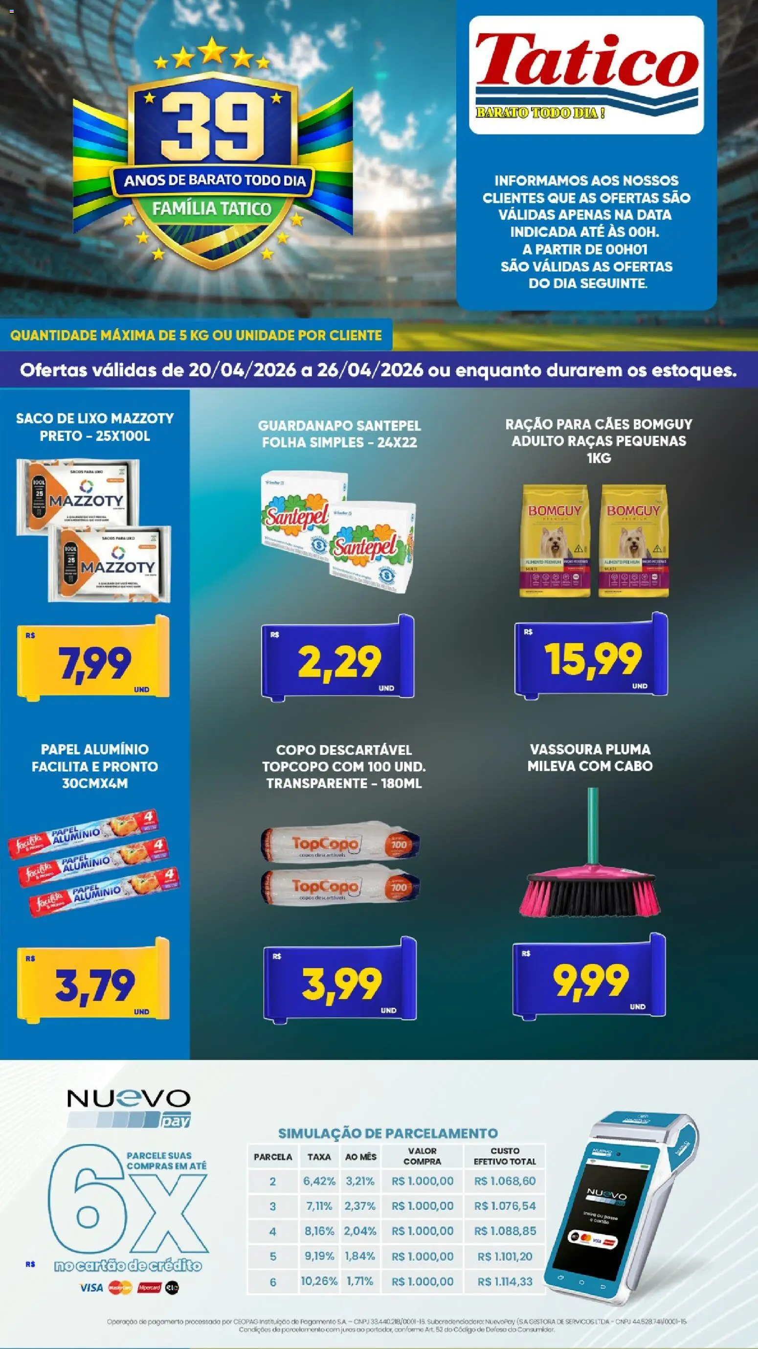 Tatico Folheto - válido de 20.04.2026 | Página: 9 | Produtos: Copos descartáveis, Copos, Cabo, Guardanapo