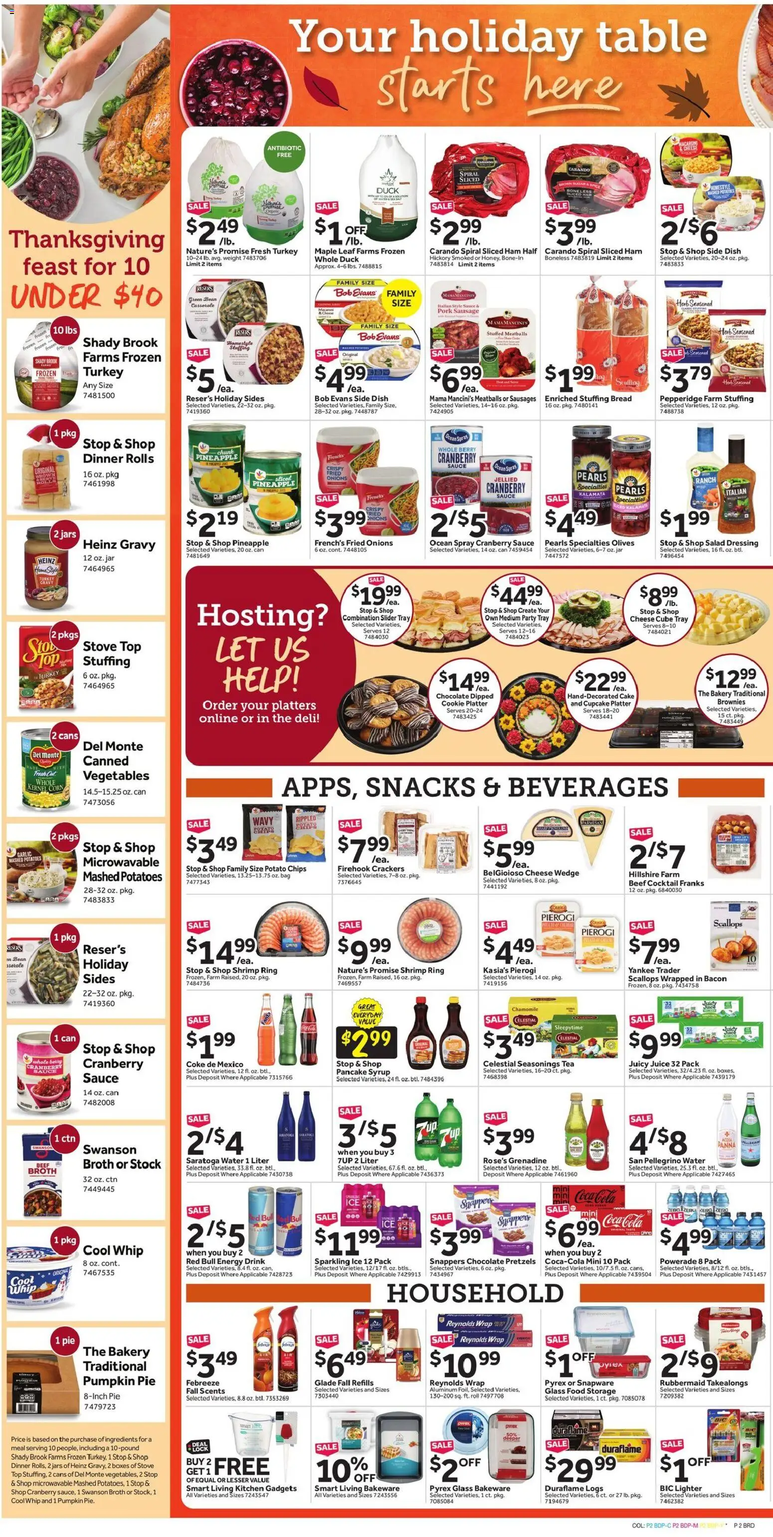 Stop & Shop Weekly Circular - CT - valid from 14.11.2025 | Page: 4 | Products: Tea, Potatoes, Sugar, Pumpkin Pie