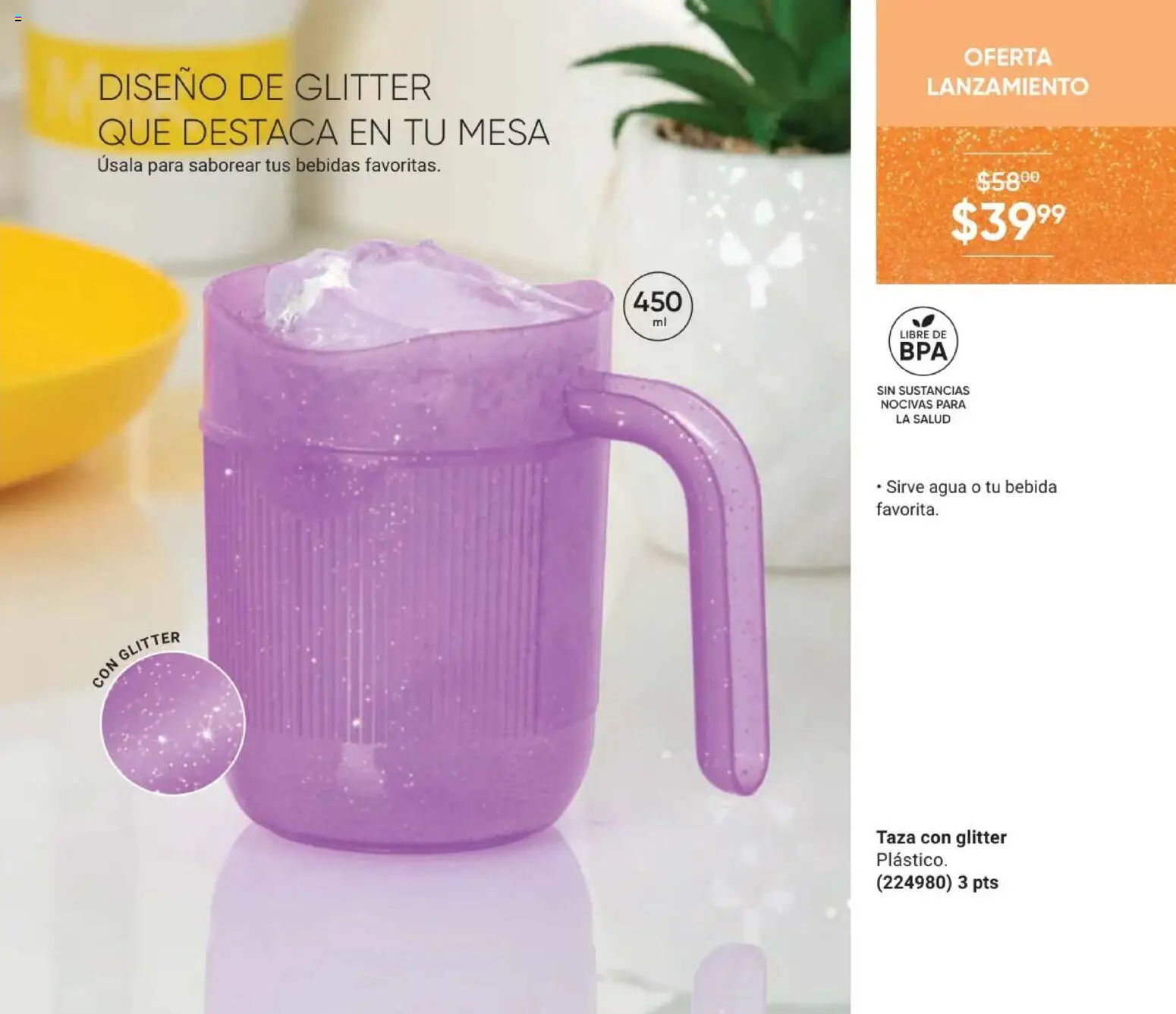 Nuevas ofertas de AVON válidas en toda la República Mexicana desde el 10.01.2026. ¡Encuentra las mejores ofertas en AVON Casa & Estilo 2 2026! | Página: 27 | Productos: Taza, Agua, Glitter, Mesa