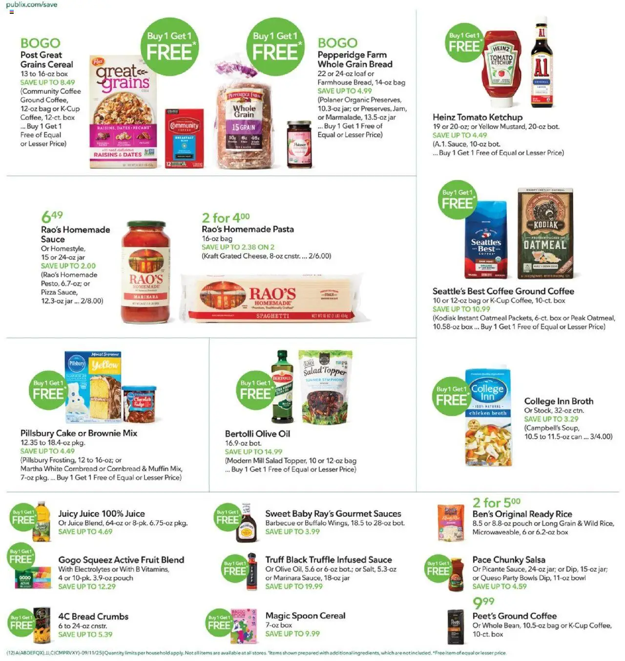 Publix Weekly Ad - valid from 10.09.2025 | Page: 12 | Products: Oil, Coffee, Pizza, Raisins