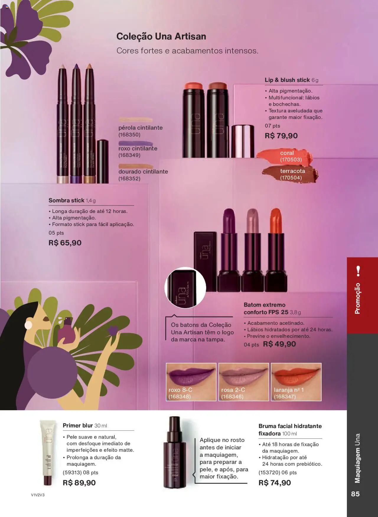 Natura Folheto - válido de 05.06.2025 | Página: 85 | Produtos: Maquiagem, Batom, Multifuncional, Primer