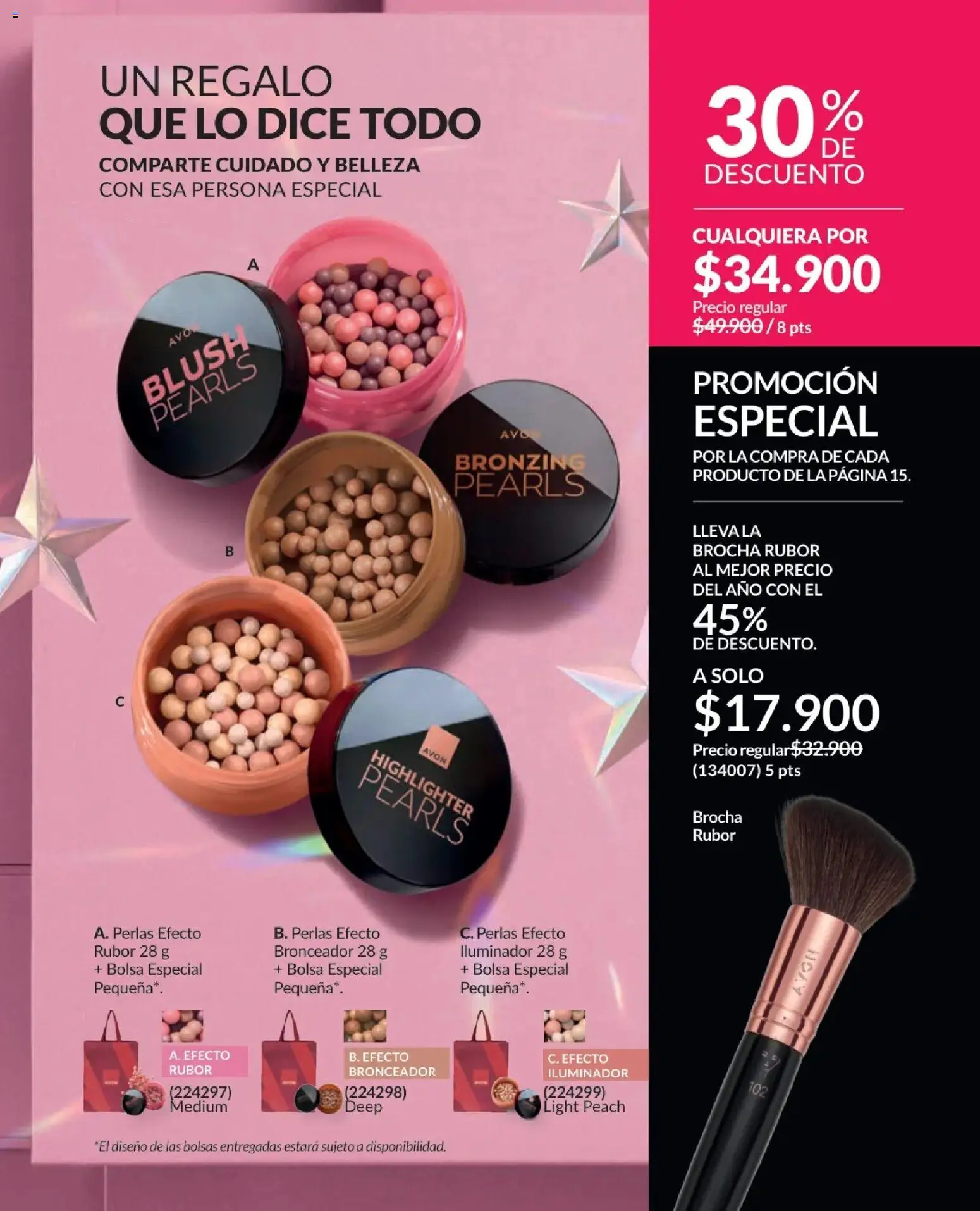 Avon revista - valida desde el 01.12.2025 | Página: 15 | Productos: Bolsa, Iluminador, Brocha, Bronceador