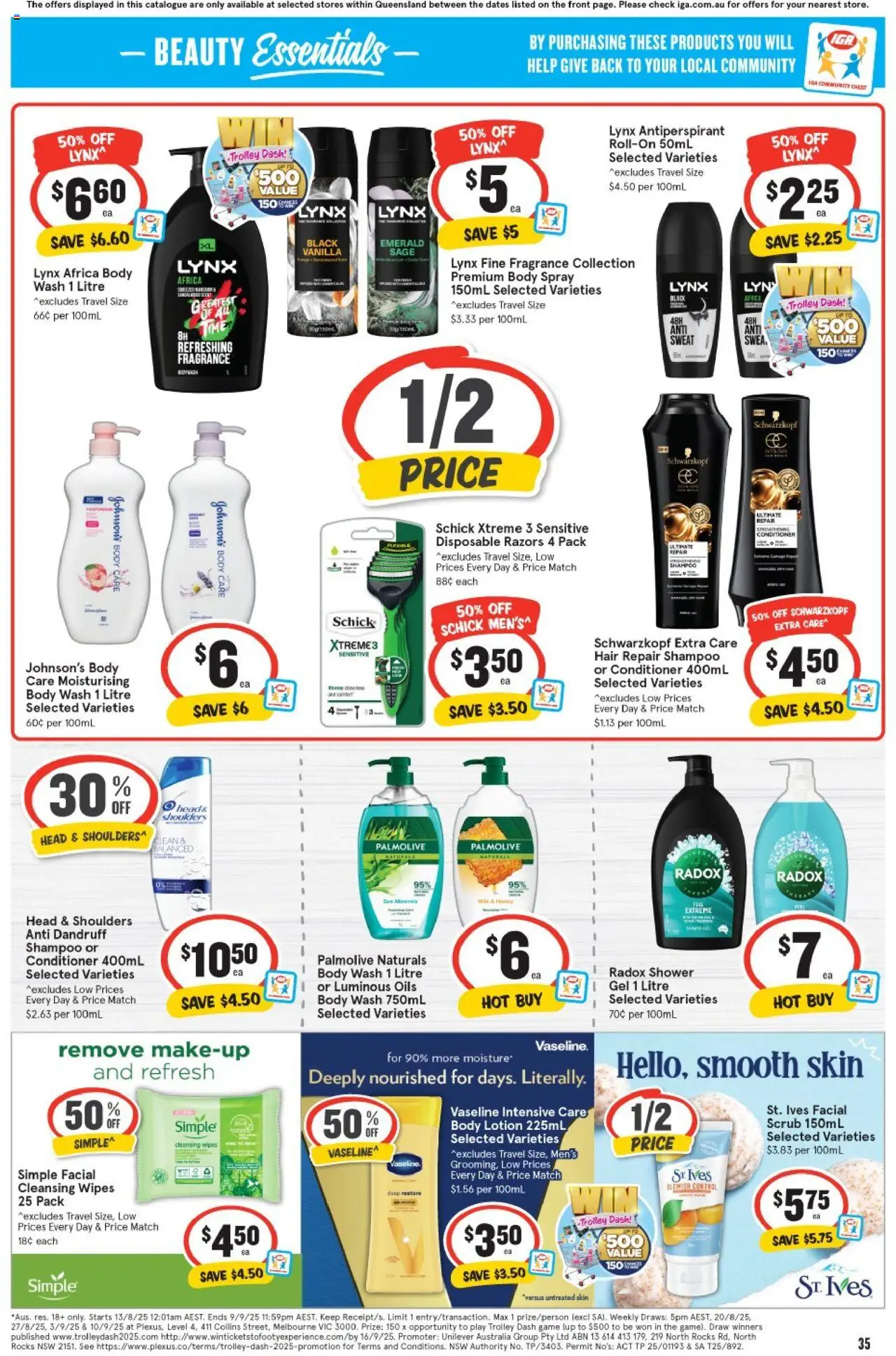 IGA catalogue - valid from 20.08.2025 | Page: 32 | Products: Shower gel, Antiperspirant, Trolley, Body lotion