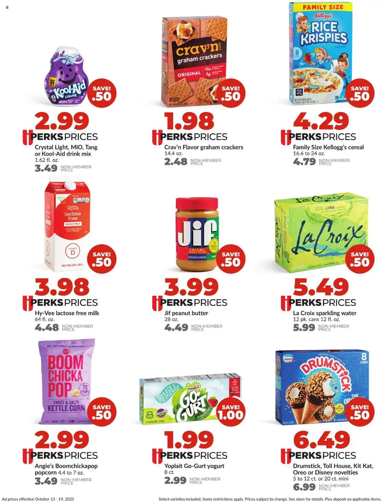 HyVee Weekly Ad - valid from 13.10.2025 | Page: 4 | Products: Milk, Yogurt, Water, Kettle