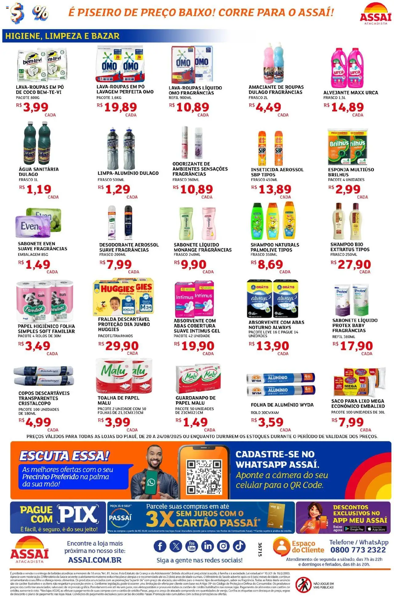 Assaí Atacadista Folheto - válido de 20.08.2025 | Página: 4 | Produtos: Celular, Alvejante, Bebida, Amaciante