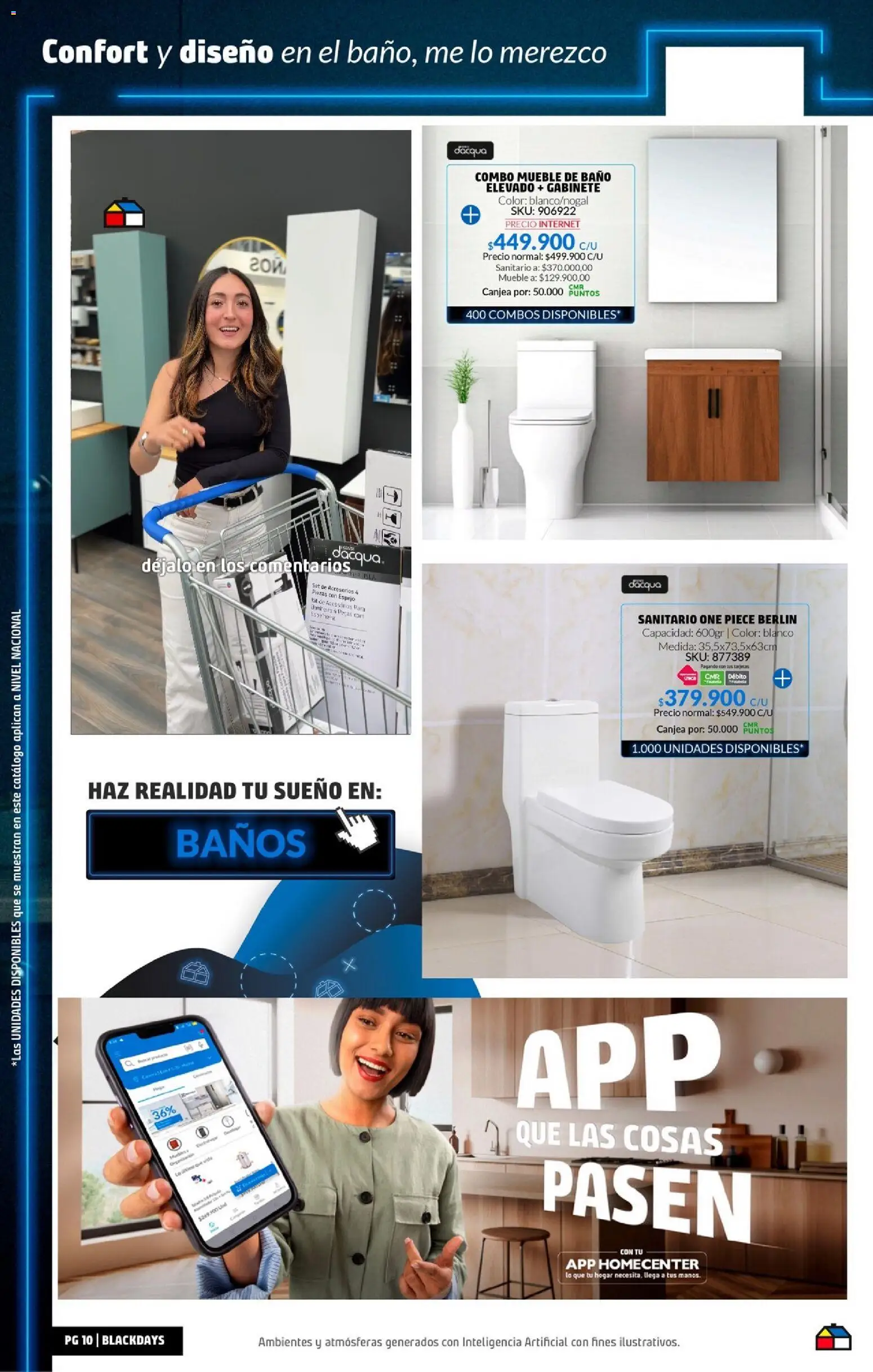Homecenter revista - valida desde el 29.10.2025 | Página: 10 | Productos: Sanitario, Baño, Espejo