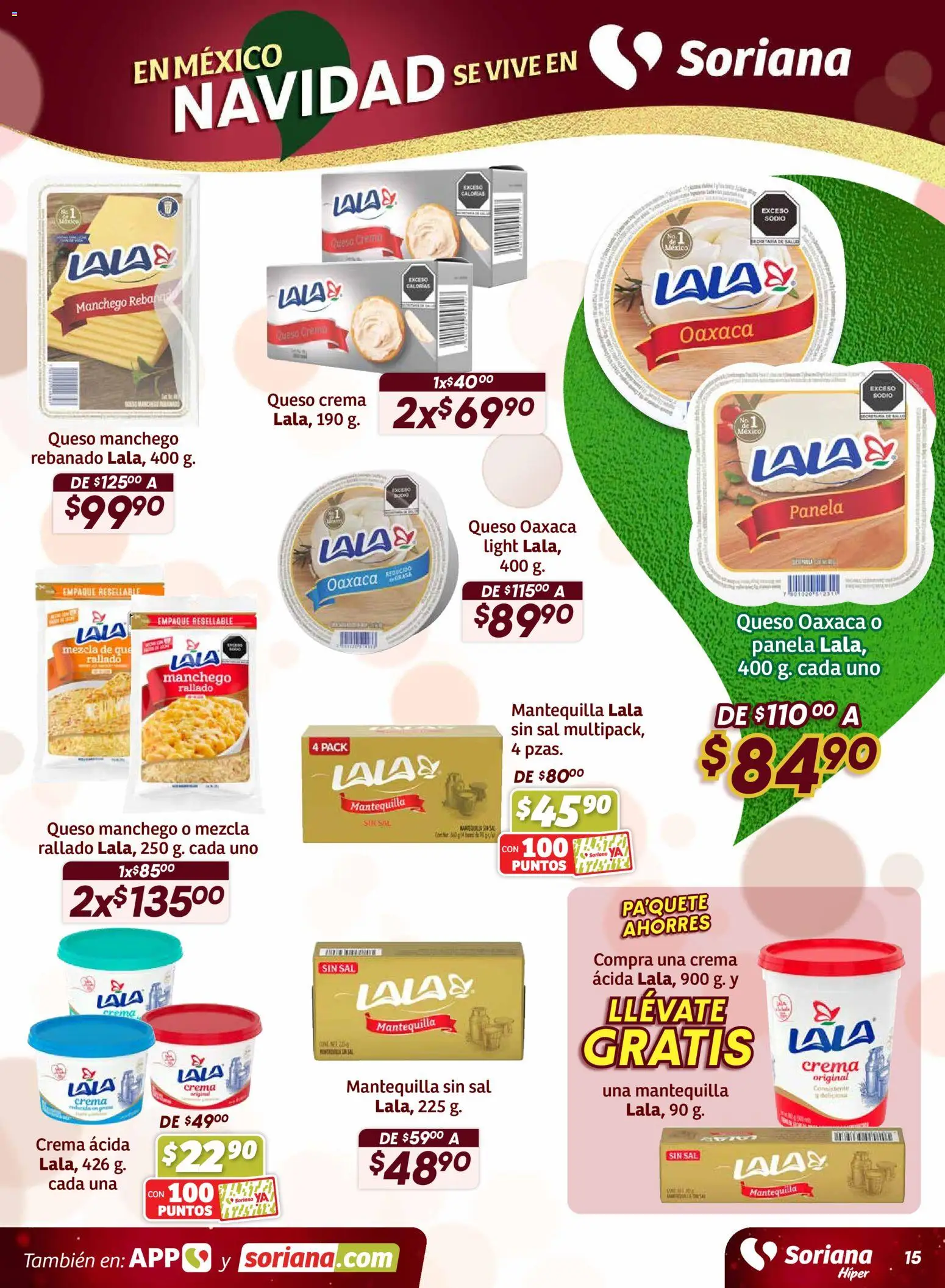 Nuevas ofertas de Soriana válidas en toda la República Mexicana desde el 27.11.2025. ¡Encuentra las mejores ofertas en Soriana - Preciazazaso Híper: Camp, Chia, Oax, Q. Roo, Tab, Yuc! | Página: 16 | Productos: Sal, Queso crema, Mantequilla, Queso
