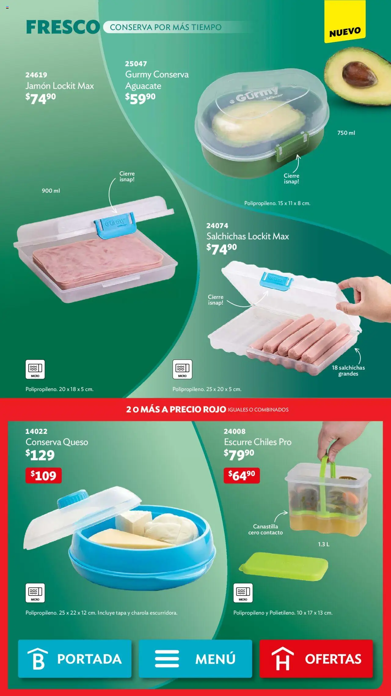 Nuevas ofertas de Betterware válidas en toda la República Mexicana desde el 01.09.2025. ¡Encuentra las mejores ofertas en Betterware - Campaña 9 2025! | Página: 58 | Productos: Queso, Aguacate, Jamón