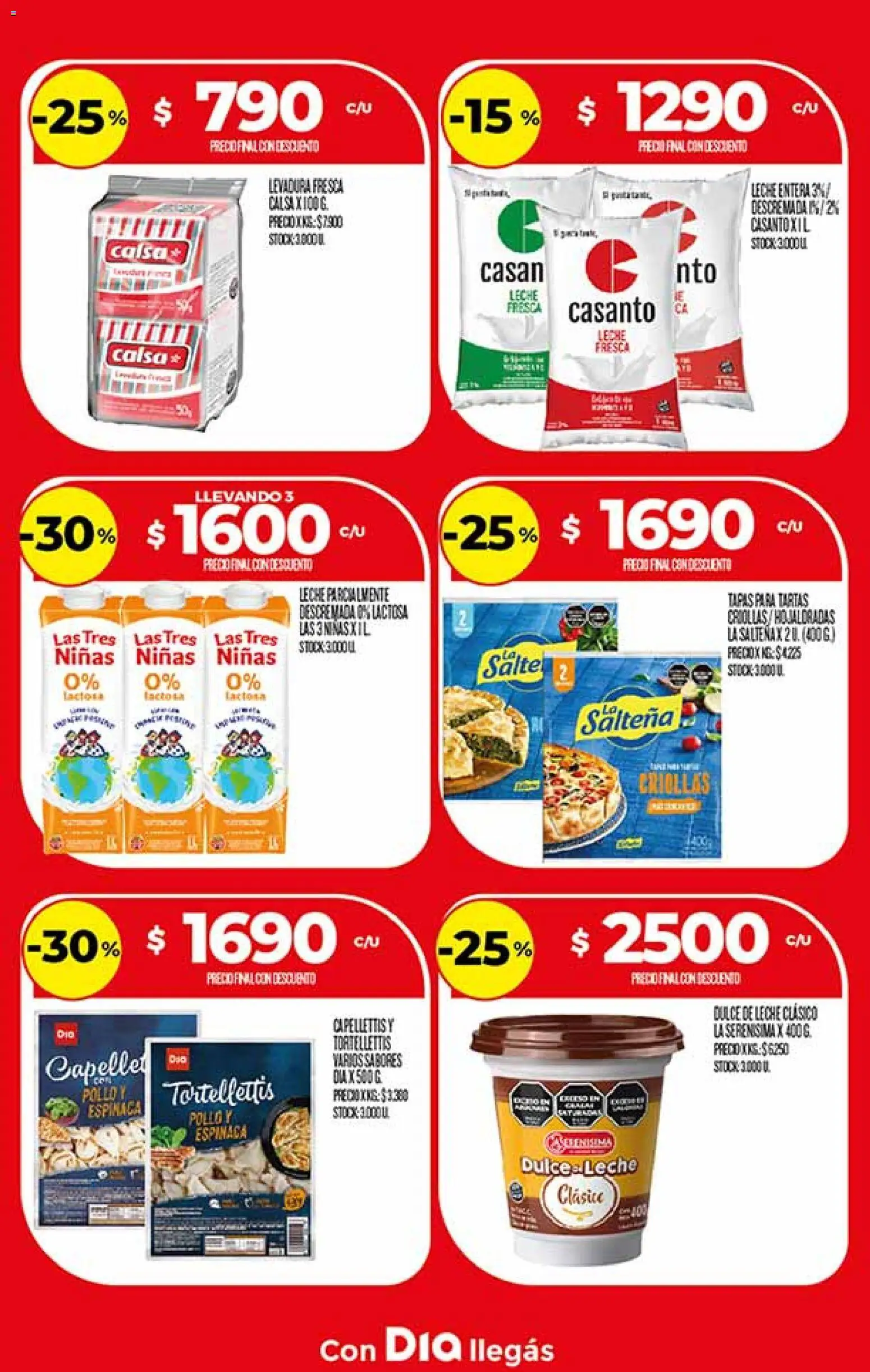 Dia - Ofertas - Salta y Jujuy │ válido desde el 10.12.2025 | Página: 10 | Productos: Pollo, Dulce de leche, Leche, Espinaca