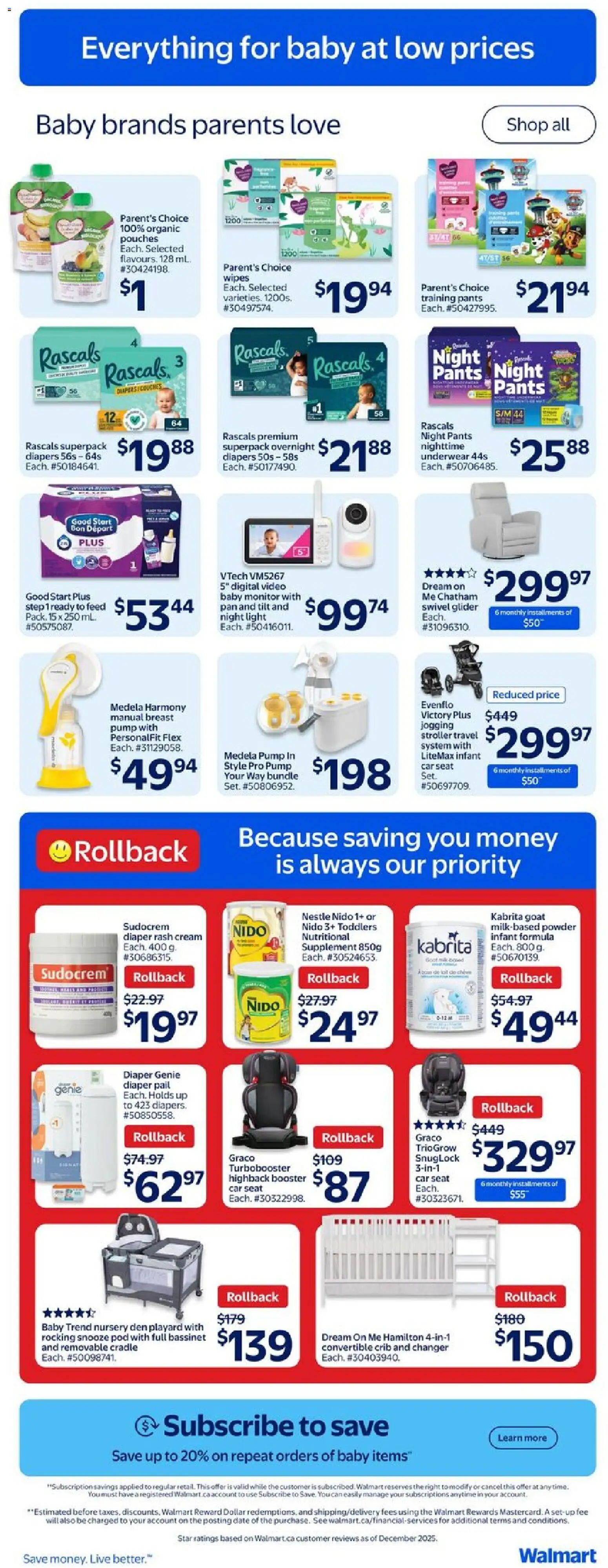 Walmart flyer valid from 12.02.2026 | Page: 22 | Products: Cream, Powder, Pants, Underwear