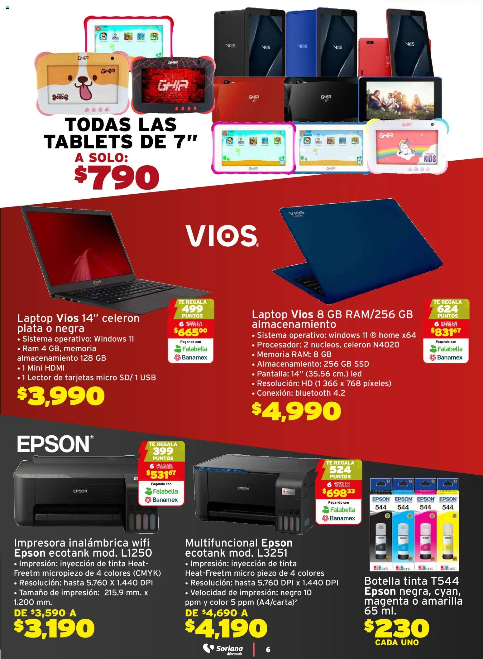 Nuevas ofertas de Soriana válidas en toda la República Mexicana desde el 21.11.2025. ¡Encuentra las mejores ofertas en Soriana - Black Prices Mercado Nacional! | Página: 6 | Productos: Usb, Impresora, Botella, Té