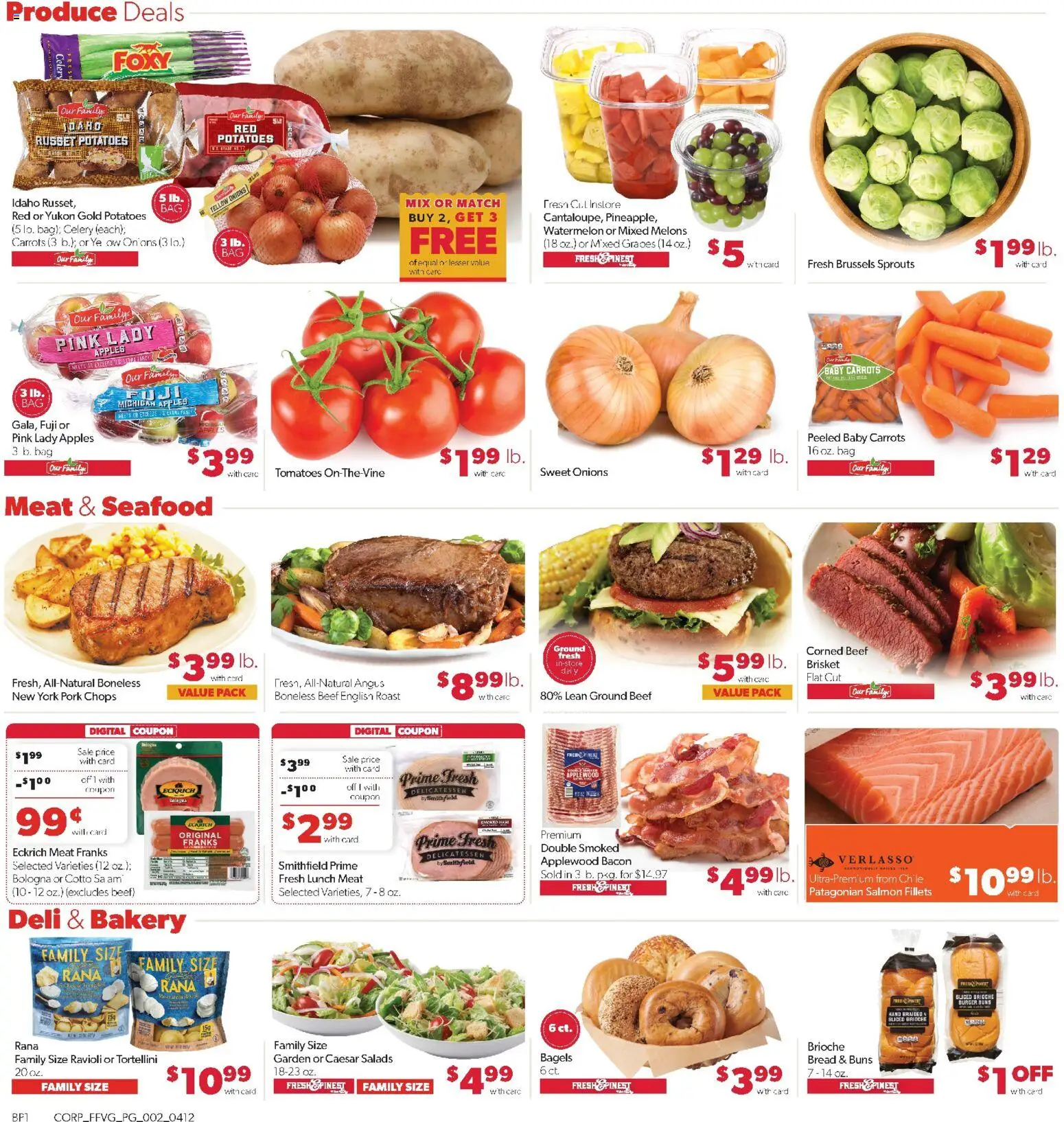 Family Fare Weekly Ad - MI - valid from 12.04.2026 | Page: 2 | Products: Brussels Sprouts, Bread, Seafood, Watermelon