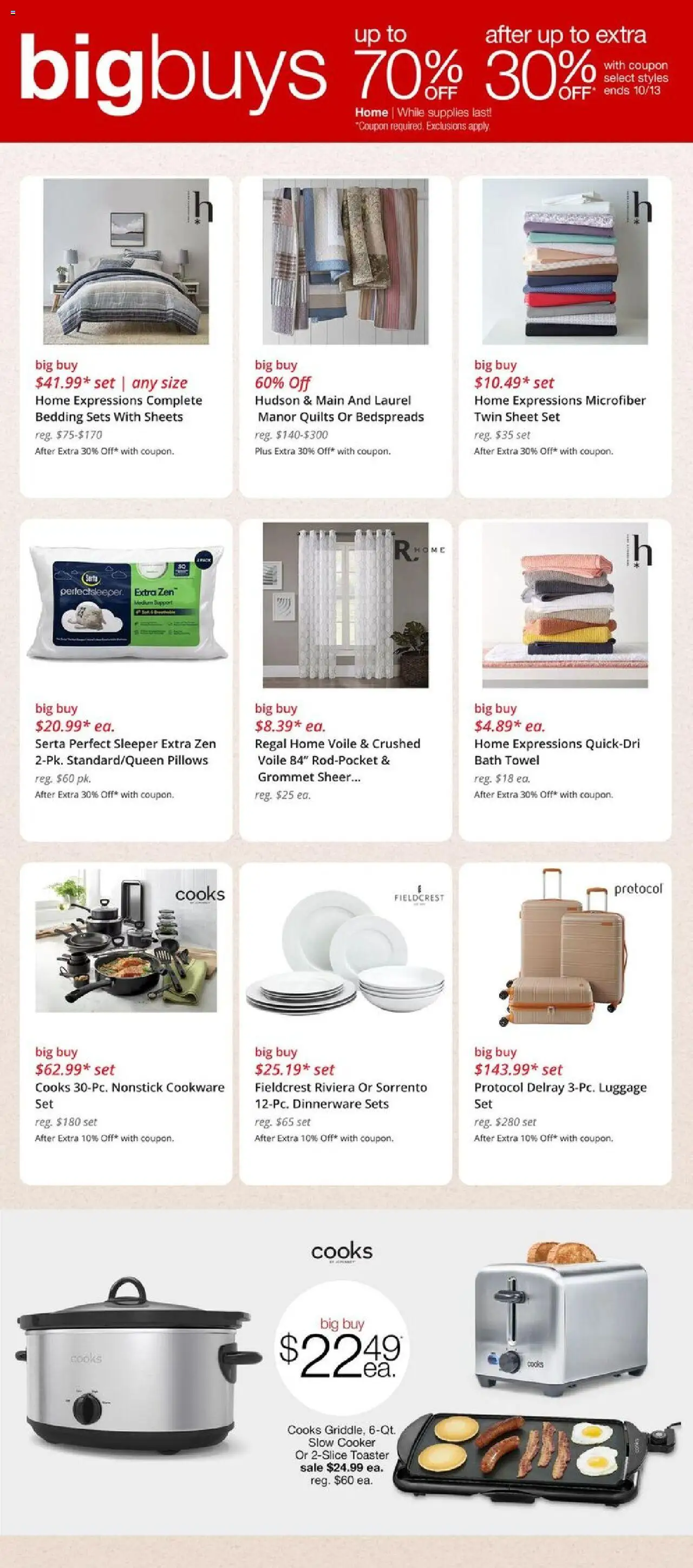JCPenney Weekly Ad - valid from 09.10.2025 | Page: 6 | Products: Toaster, Cooker, Bath, Sheet