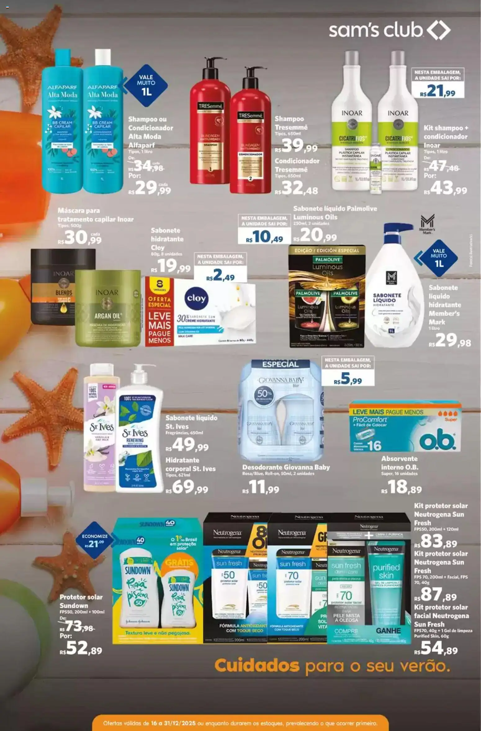 Sam's Club Folheto - válido de 16.12.2025 | Página: 8 | Produtos: Protetor solar, Gel de limpeza, Piscina, Absorvente