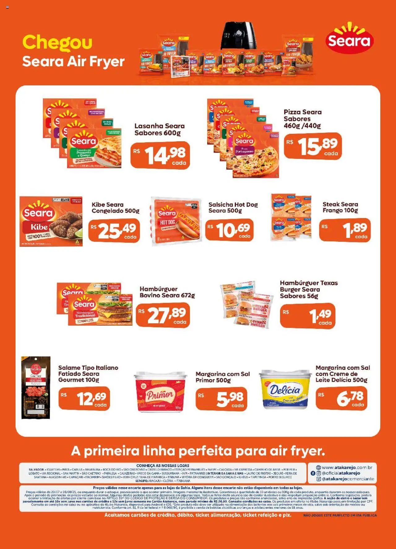 Atakarejo Folheto - válido de 29.07.2025 | Página: 2 | Produtos: Salame, Pizza, Base, Hambúrguer