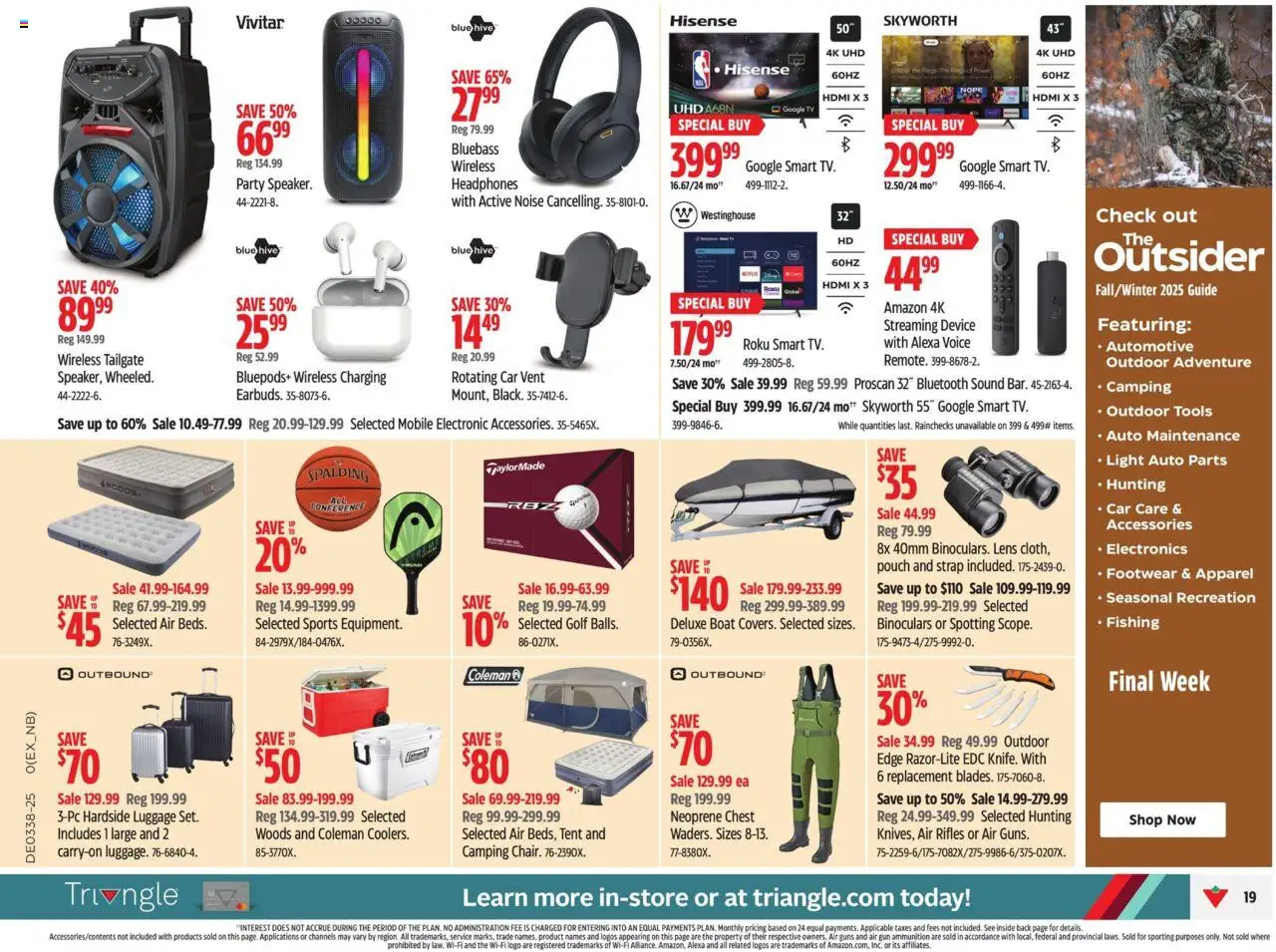 Canadian Tire flyer valid from 12.09.2025 | Page: 29 | Products: Luggage, Tv, Headphones