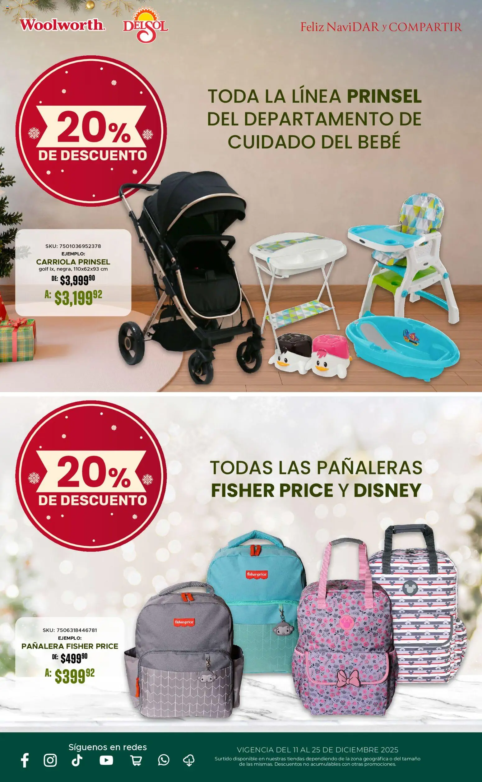Nuevas ofertas de Del Sol y Woolworth válidas en toda la República Mexicana desde el 11.12.2025. ¡Encuentra las mejores ofertas en Del Sol y Woolworth catálogo! | Página: 43 | Productos: Carriola