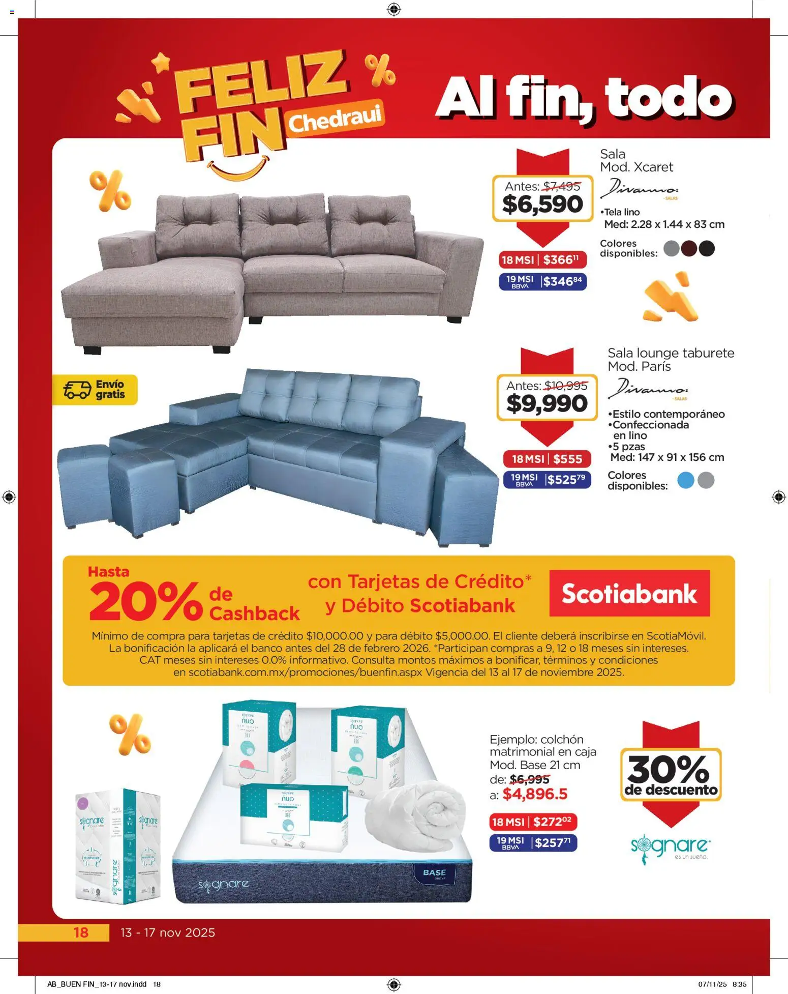 Nuevas ofertas de Chedraui válidas en toda la República Mexicana desde el 13.11.2025. ¡Encuentra las mejores ofertas en Chedraui Buen Fin! | Página: 18 | Productos: Colchón, Banco, Caja