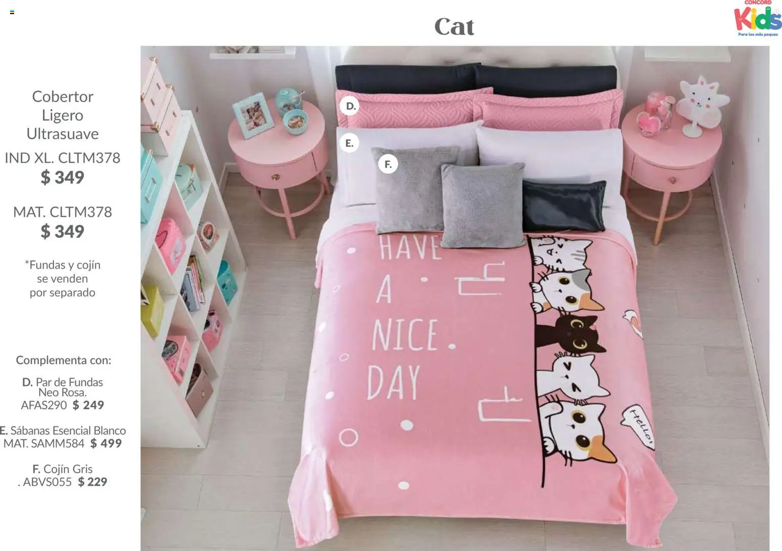 Nuevas ofertas de Colchas Concord válidas en toda la República Mexicana desde el 01.02.2026. ¡Encuentra las mejores ofertas en Colchas Concord catálogo Kids! | Página: 80 | Productos: Cobertor, Sabanas