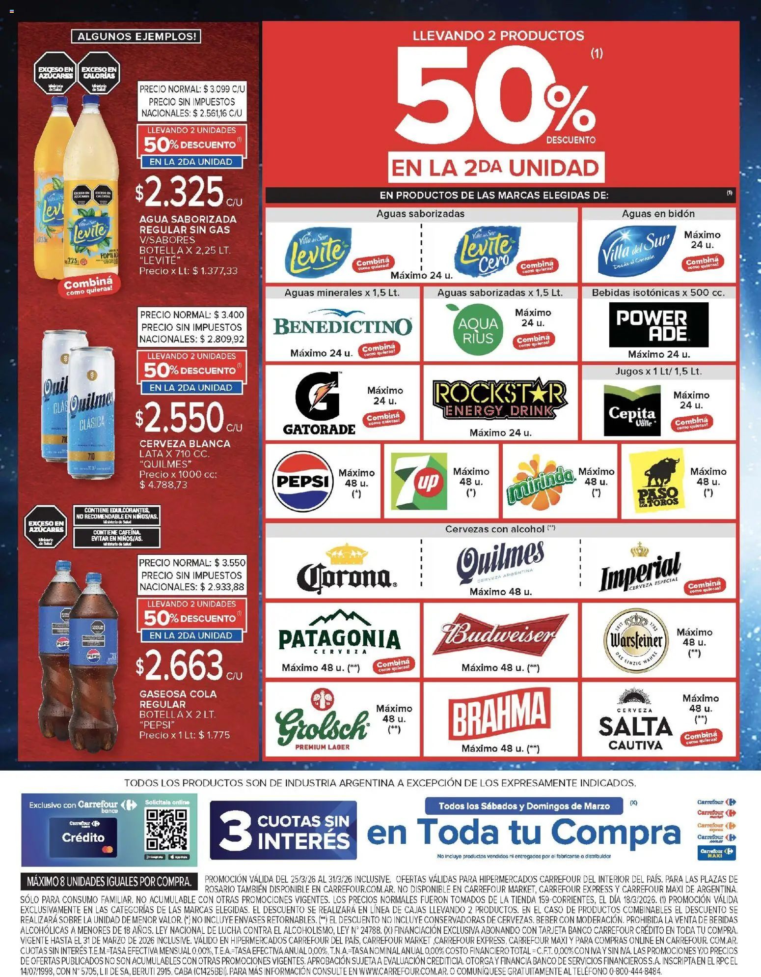 Carrefour - Ofertas AHORRO GIGANTE │ válido desde el 25.03.2026 | Página: 8 | Productos: Teléfono, Gaseosa, Agua, Agua saborizada