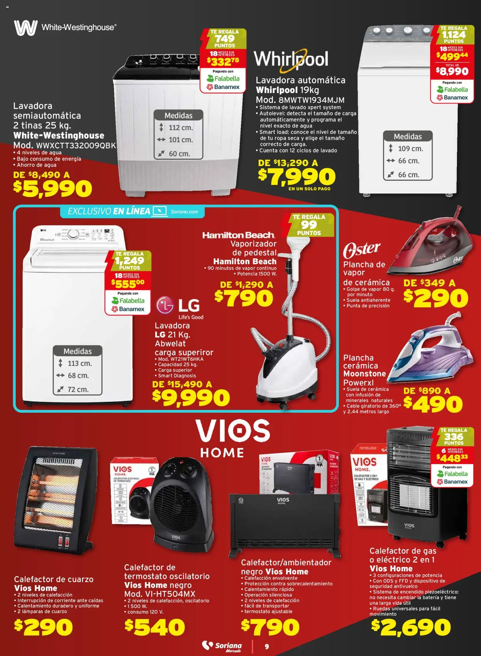 Nuevas ofertas de Soriana válidas en toda la República Mexicana desde el 21.11.2025. ¡Encuentra las mejores ofertas en Soriana - Black Prices Mercado Nacional! | Página: 9 | Productos: Cable, Plancha, Ropa, Té
