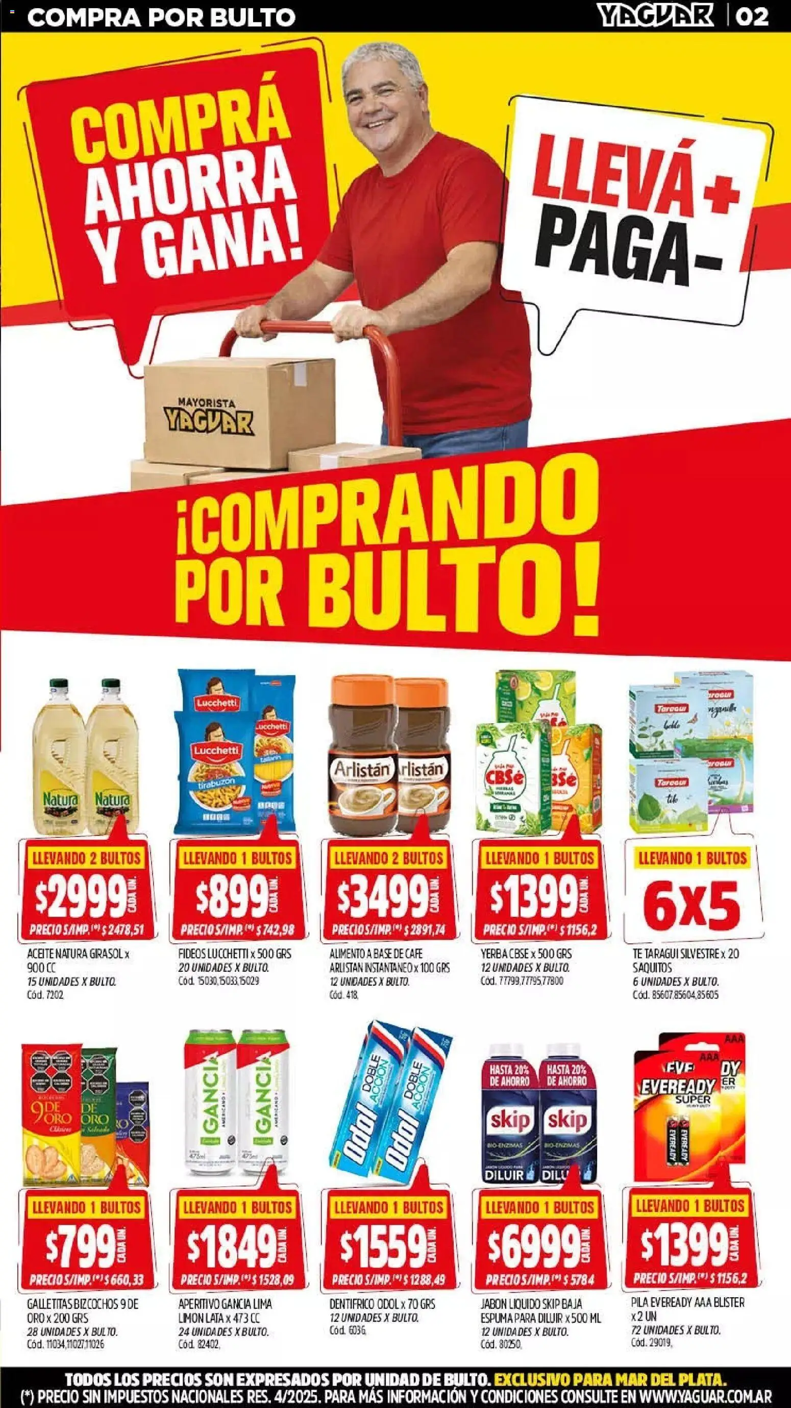 Yaguar - Oferta Semanal Mar del Plata │ válido desde el 20.04.2026 | Página: 2 | Productos: Lima, Limón, Té, Fideos