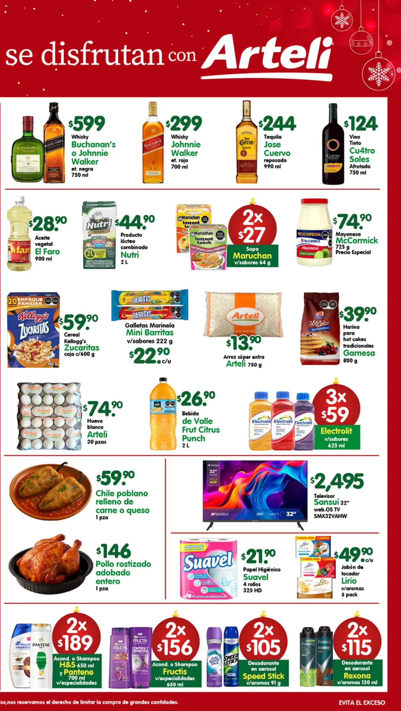 Nuevas ofertas de Arteli válidas en toda la República Mexicana desde el 09.12.2025. ¡Encuentra las mejores ofertas en Arteli folleto! | Página: 2 | Productos: Desodorante, Galletas, Papel higiénico, Televisor