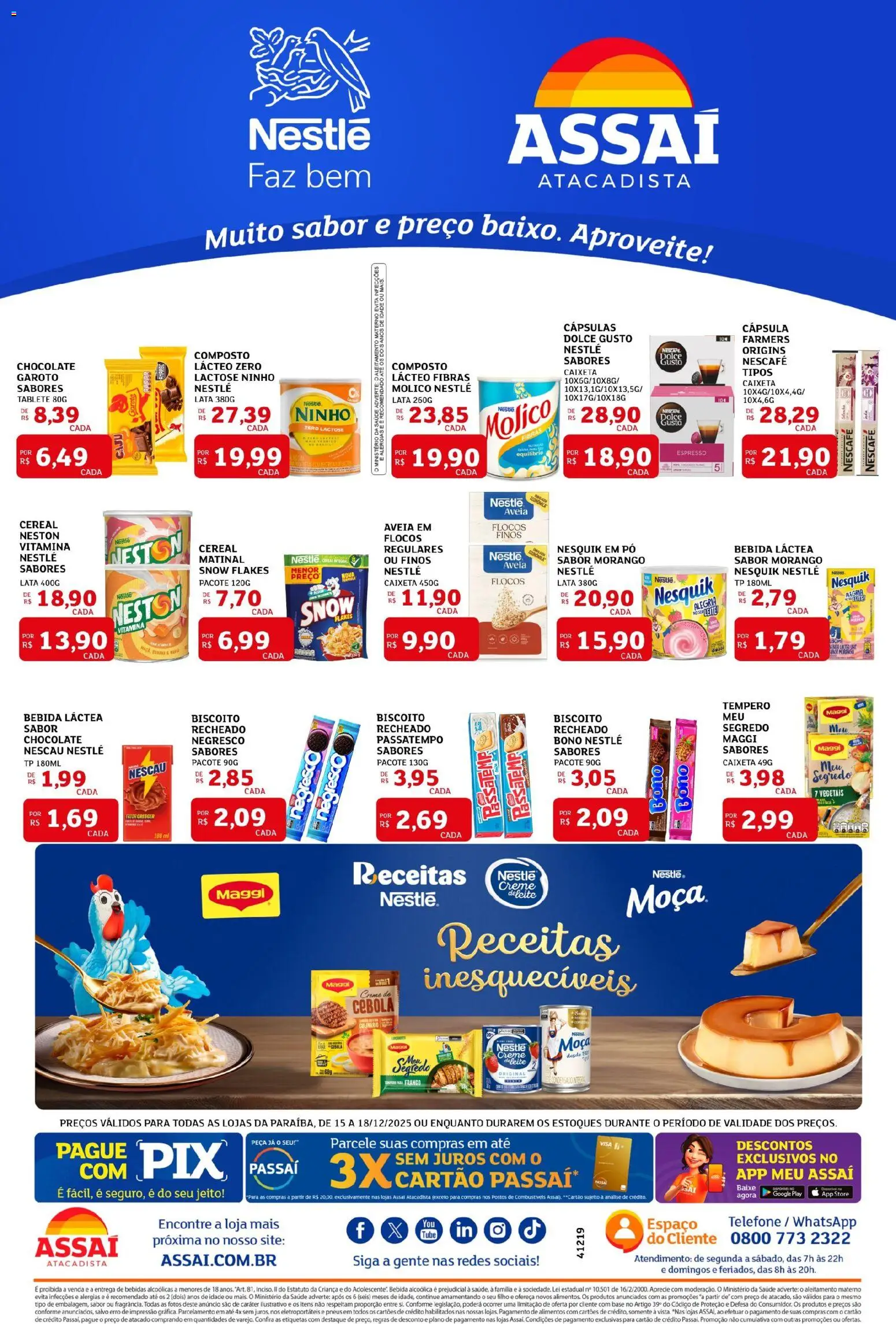 Assaí Atacadista Folheto - válido de 15.12.2025 | Página: 3 | Produtos: Chocolate, Pneus, Creme, Flocos