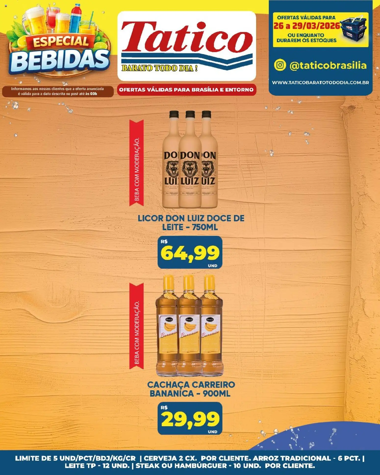 Tatico Folheto - válido de 26.03.2026 | Página: 9 | Produtos: Leite, Arroz, Hambúrguer, Doce de leite
