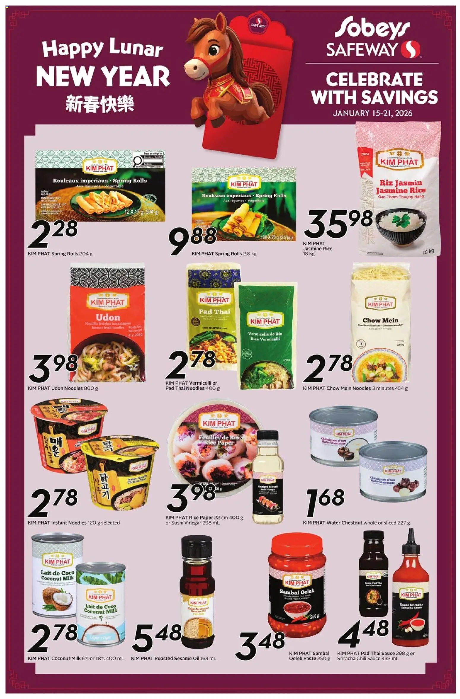 Sobeys flyer valid from 15.01.2026 | Page: 3 | Products: Rice, Milk, Oil, Chicken