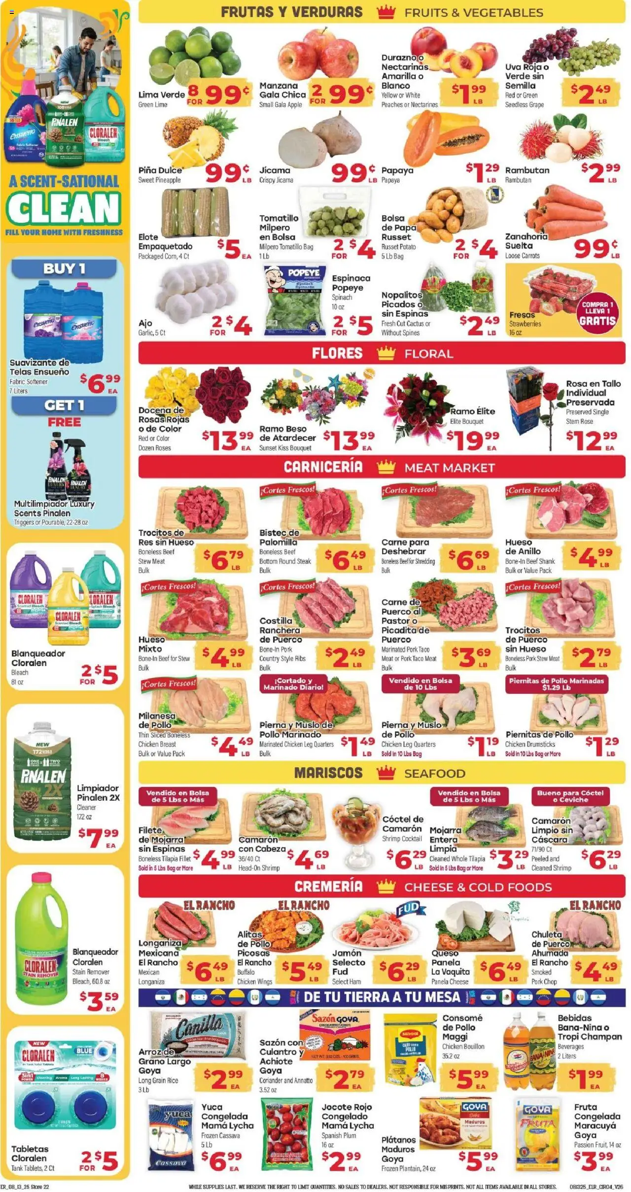 El Rancho Weekly Ad 2 - valid from 13.08.2025 | Page: 4 | Products: Beef, Strawberries, Seafood, Bag