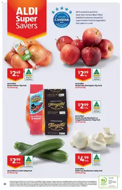 Aldi catalogue - valid from 30.07.2025 | Page: 22 | Products: Apples, Mushrooms, Fruits, Zucchini