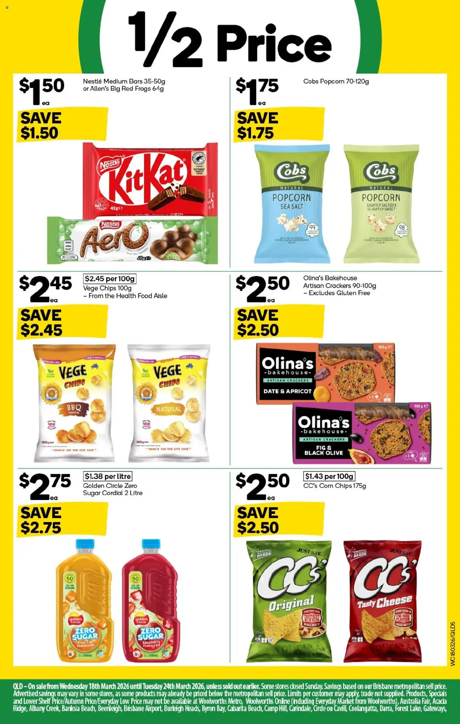 Woolworths catalogue - valid from 18.03.2026 | Page: 5 | Products: Crackers, Chips, Date, Raspberry