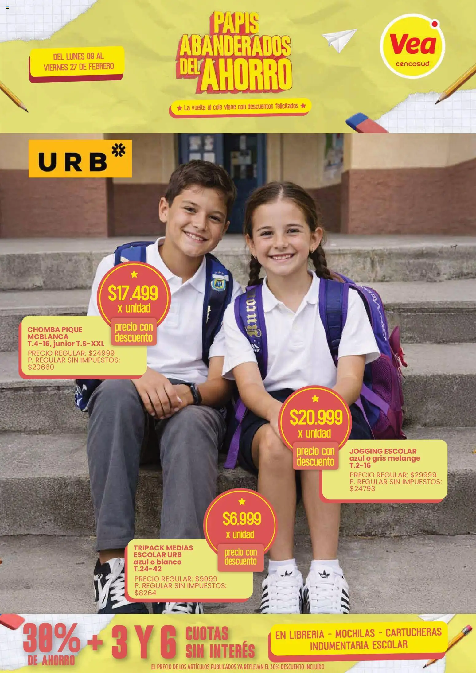 Vea - Oferta Nacional Vuelta al Cole │ válido desde el 09.02.2026 | Página: 6 | Productos: Jogging, Chomba, Medias