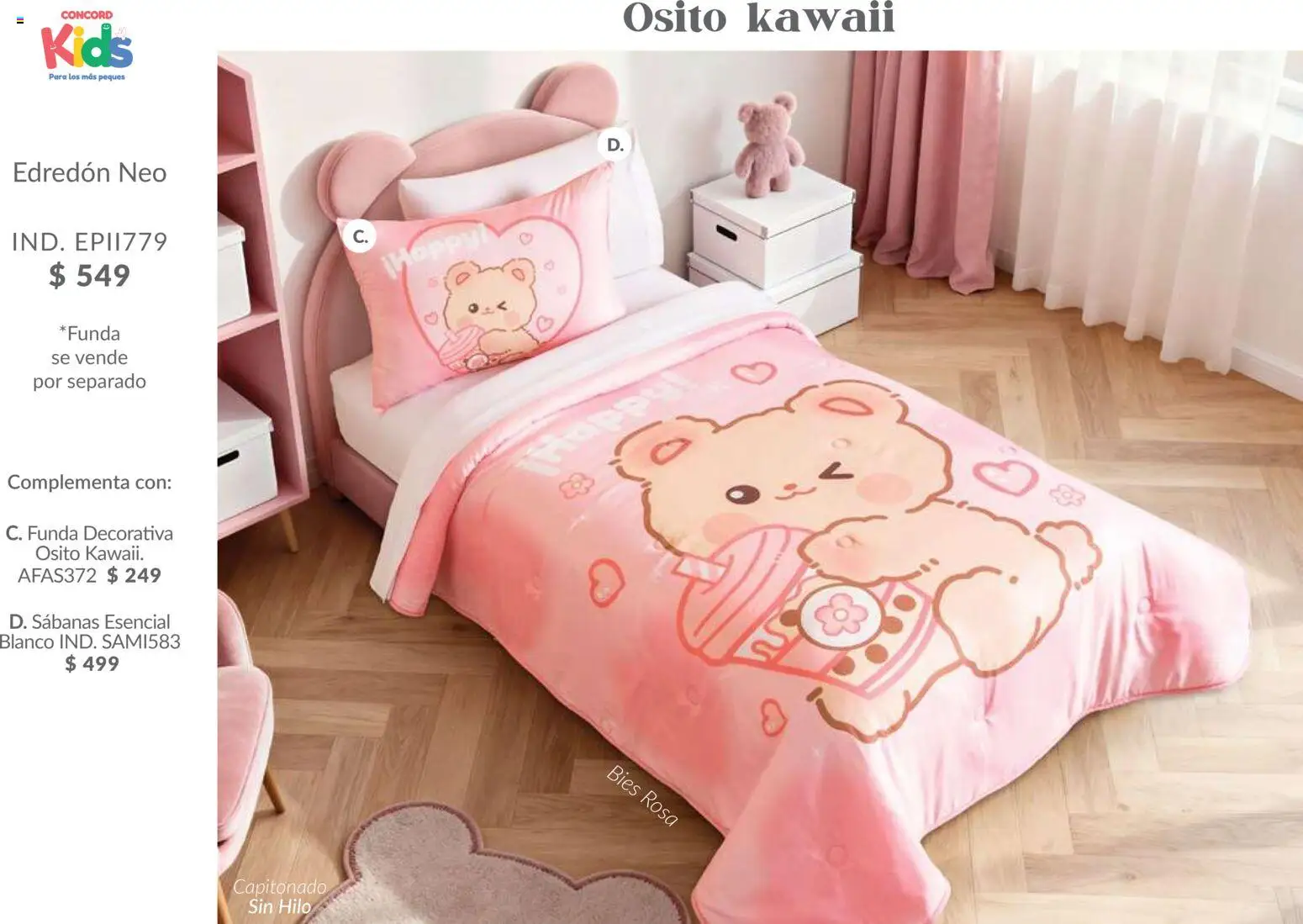 Nuevas ofertas de Colchas Concord válidas en toda la República Mexicana desde el 01.02.2026. ¡Encuentra las mejores ofertas en Colchas Concord catálogo Kids! | Página: 12 | Productos: Funda, Sabanas