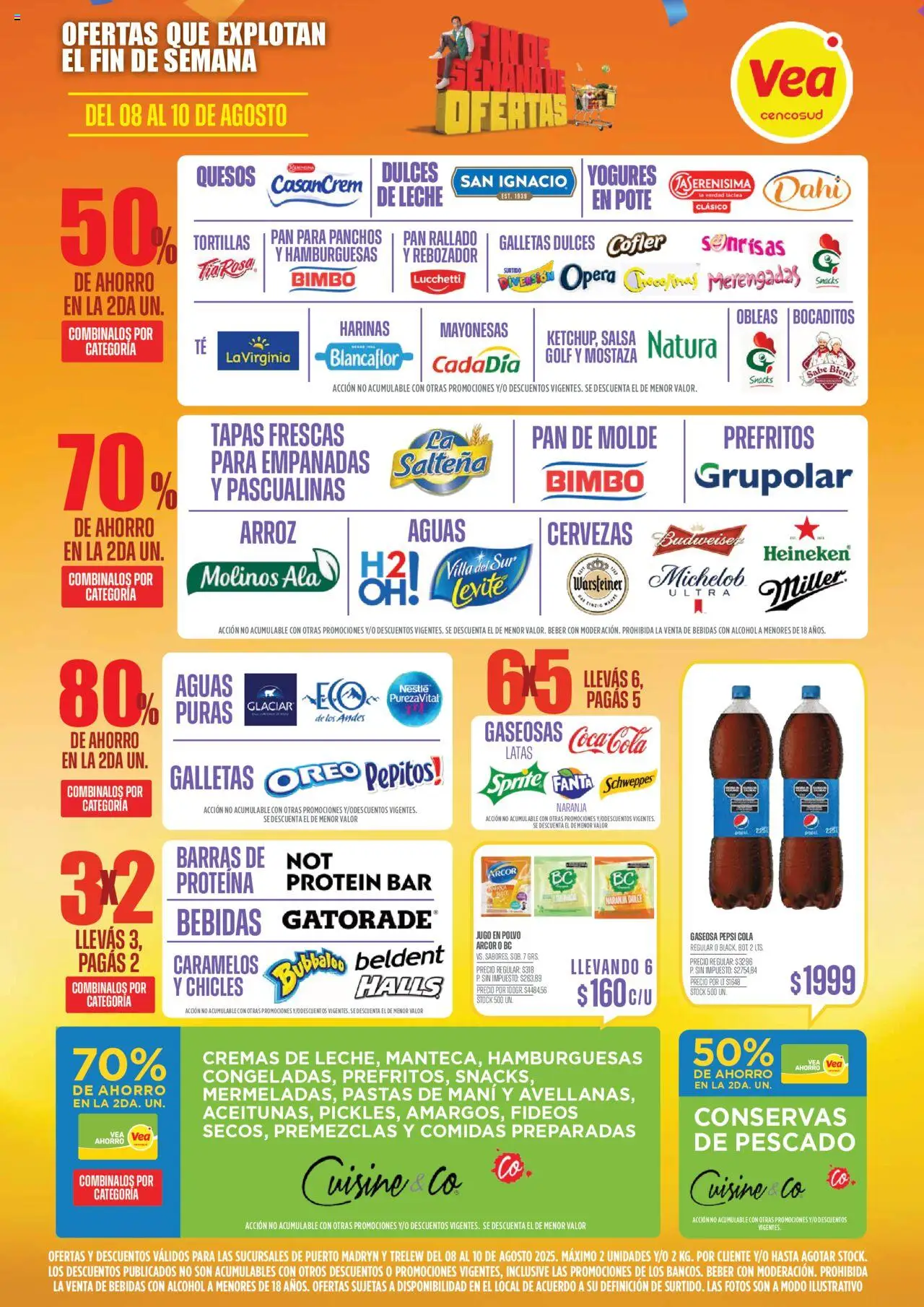 Vea - Ofertas fin de semana - Chubut │ válido desde el 08.08.2025 | Página: 3 | Productos: Chicles, Mostaza, Arroz, Galletas