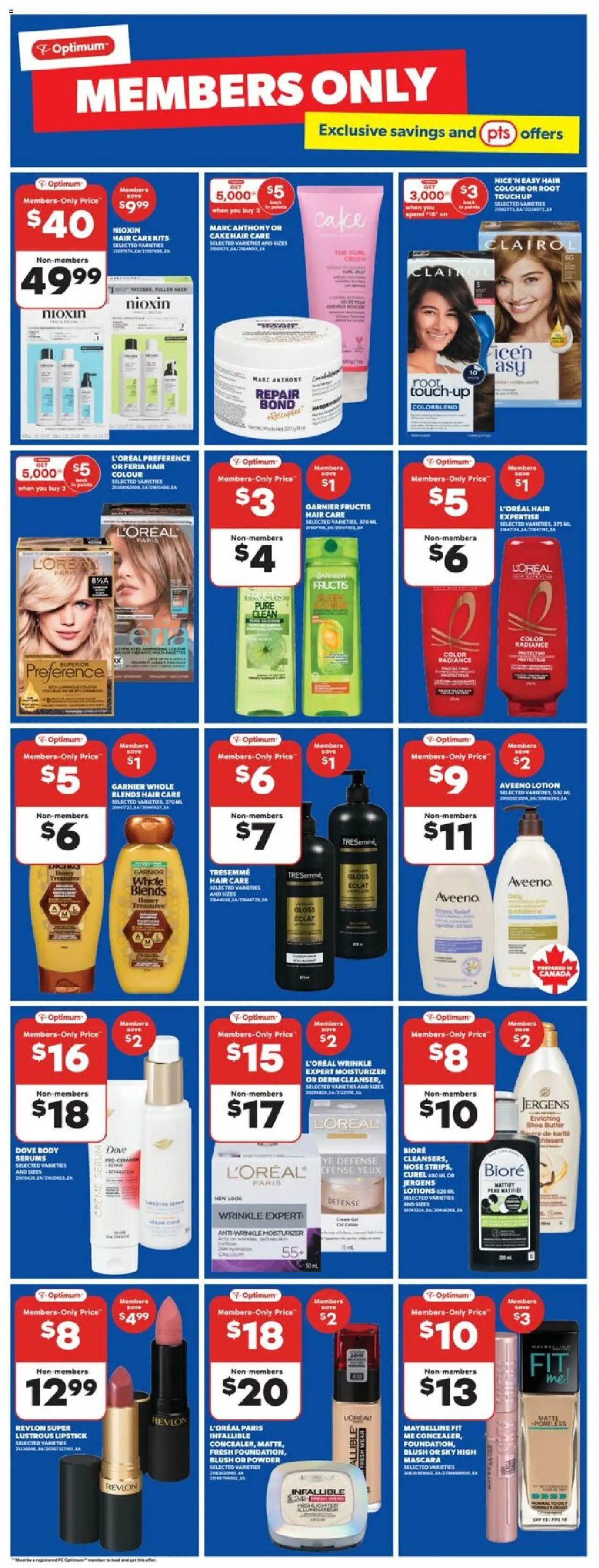 Real Canadian Superstore flyer valid from 18.09.2025 | Page: 15 | Products: Powder, Blush, Mascara, Butter