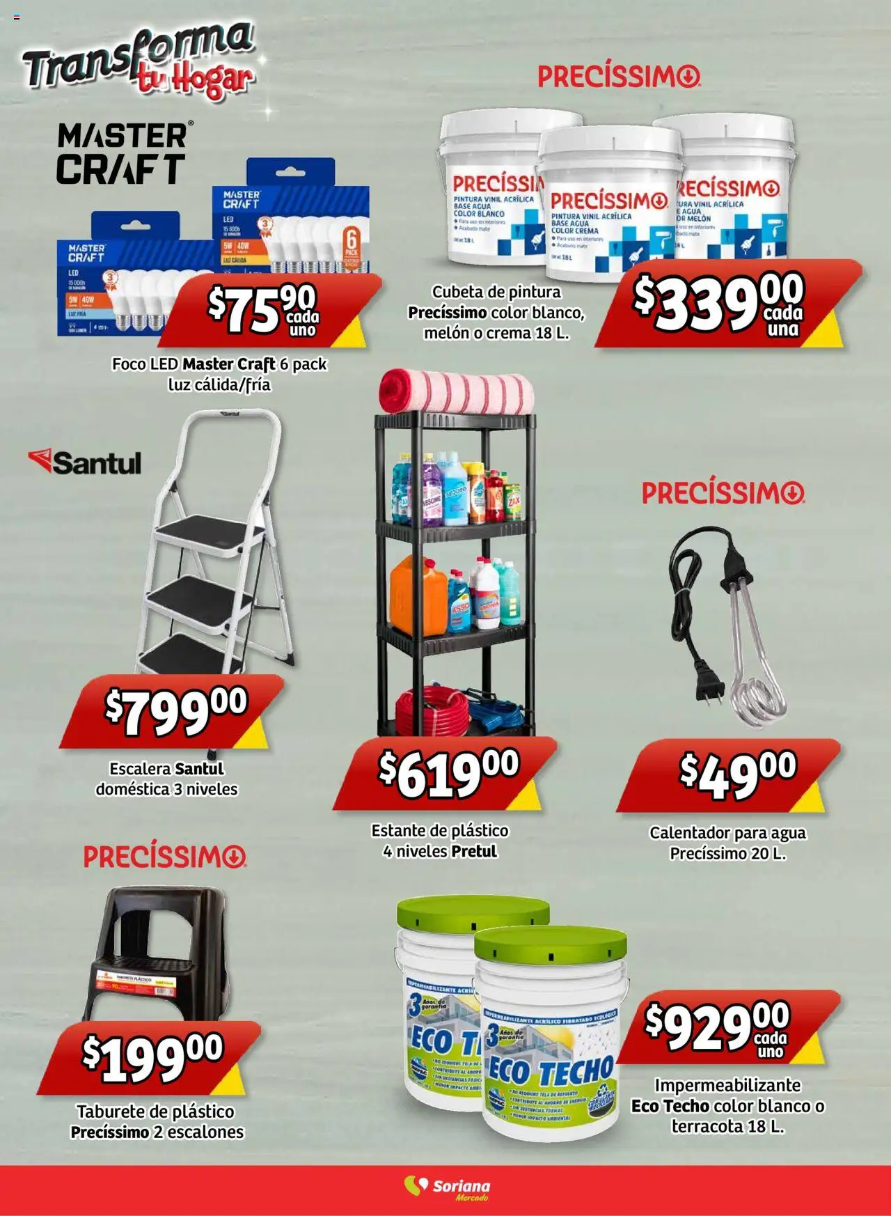 Nuevas ofertas de Soriana válidas en toda la República Mexicana desde el 28.08.2025. ¡Encuentra las mejores ofertas en Soriana - Transforma tu hogar Mercado Nacional! | Página: 21 | Productos: Melón, Agua, Mate, Foco
