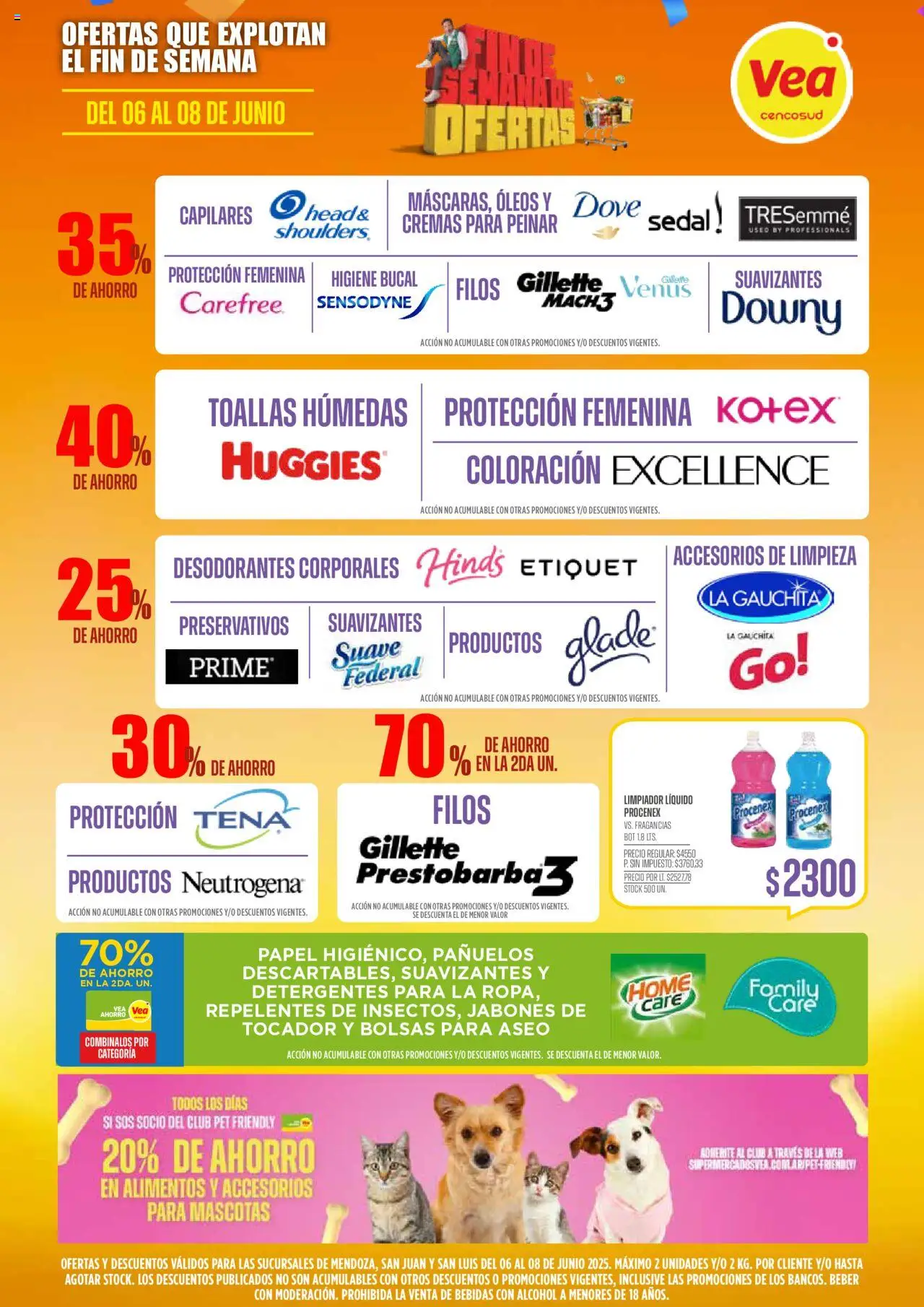 Vea - Ofertas fin de semana Mendoza, San Juan y San Luis │ válido desde el 06.06.2025 | Página: 6 | Productos: Toallas, Limpiador, Preservativos