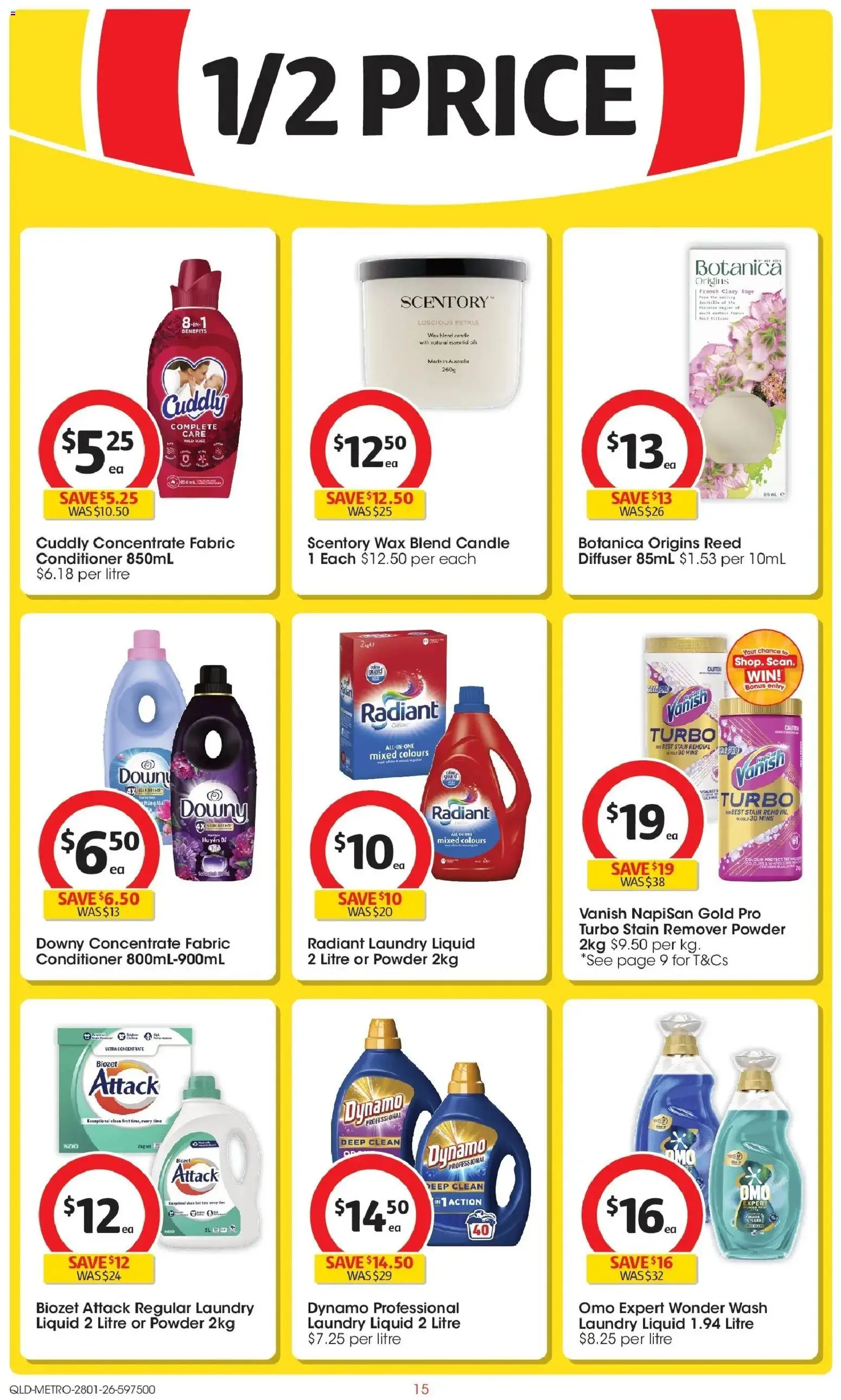 Coles catalogue - valid from 25.01.2026 | Page: 15 | Products: Powder, Stain remover, Candle, Laundry