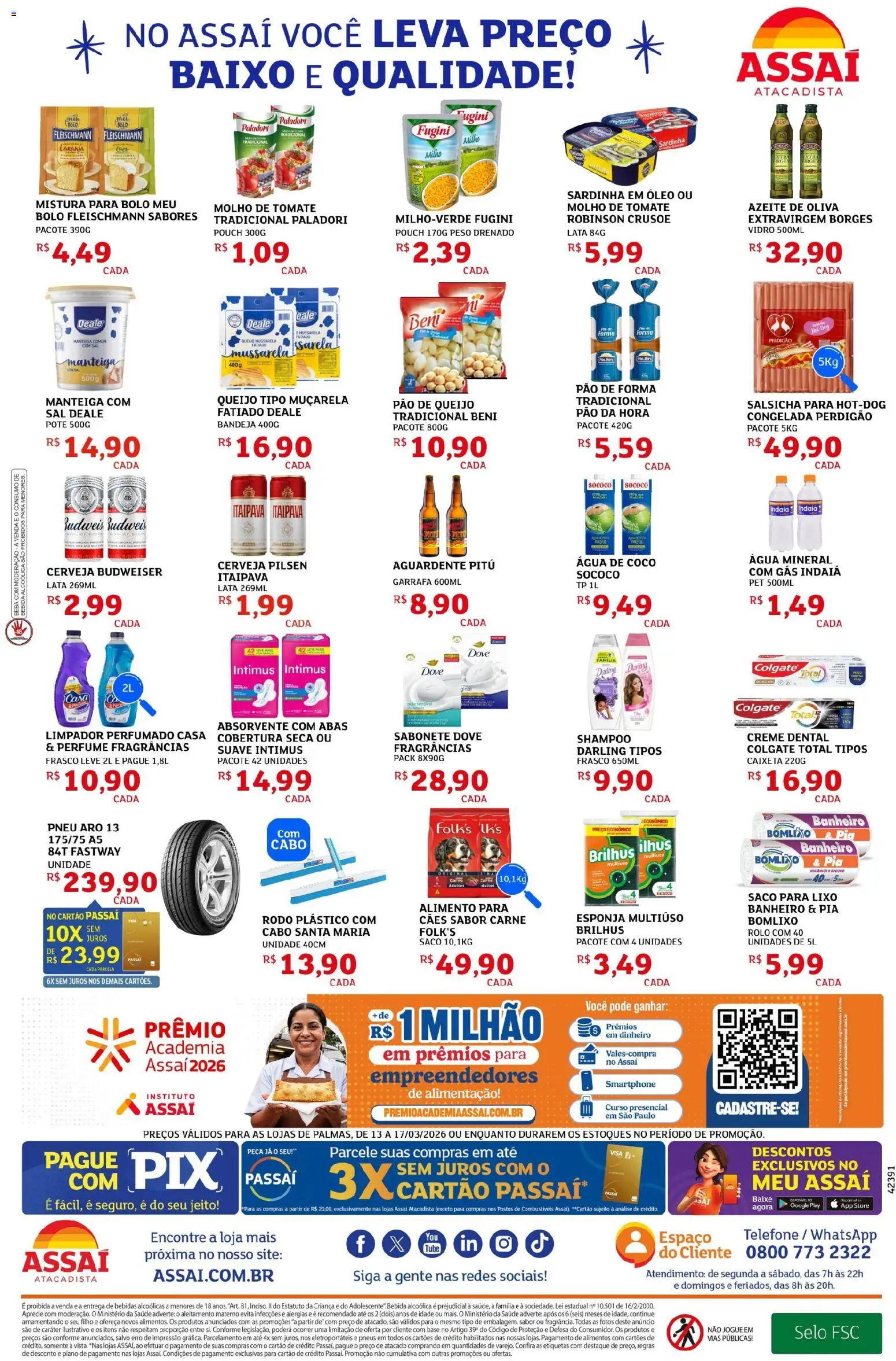 Assaí Atacadista Folheto - válido de 13.04.2026 | Página: 2 | Produtos: Água de coco, Rolo, Pão de forma, Cabo